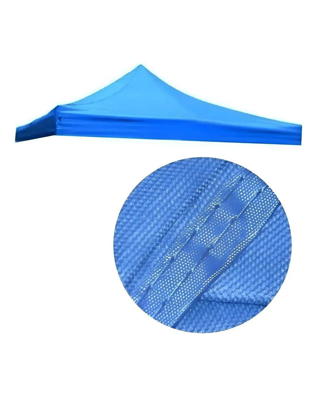 Lona Repuesto Techo de Toldo Carpa 3x3 Mts Impermeable Azul Costura Reforzada-0