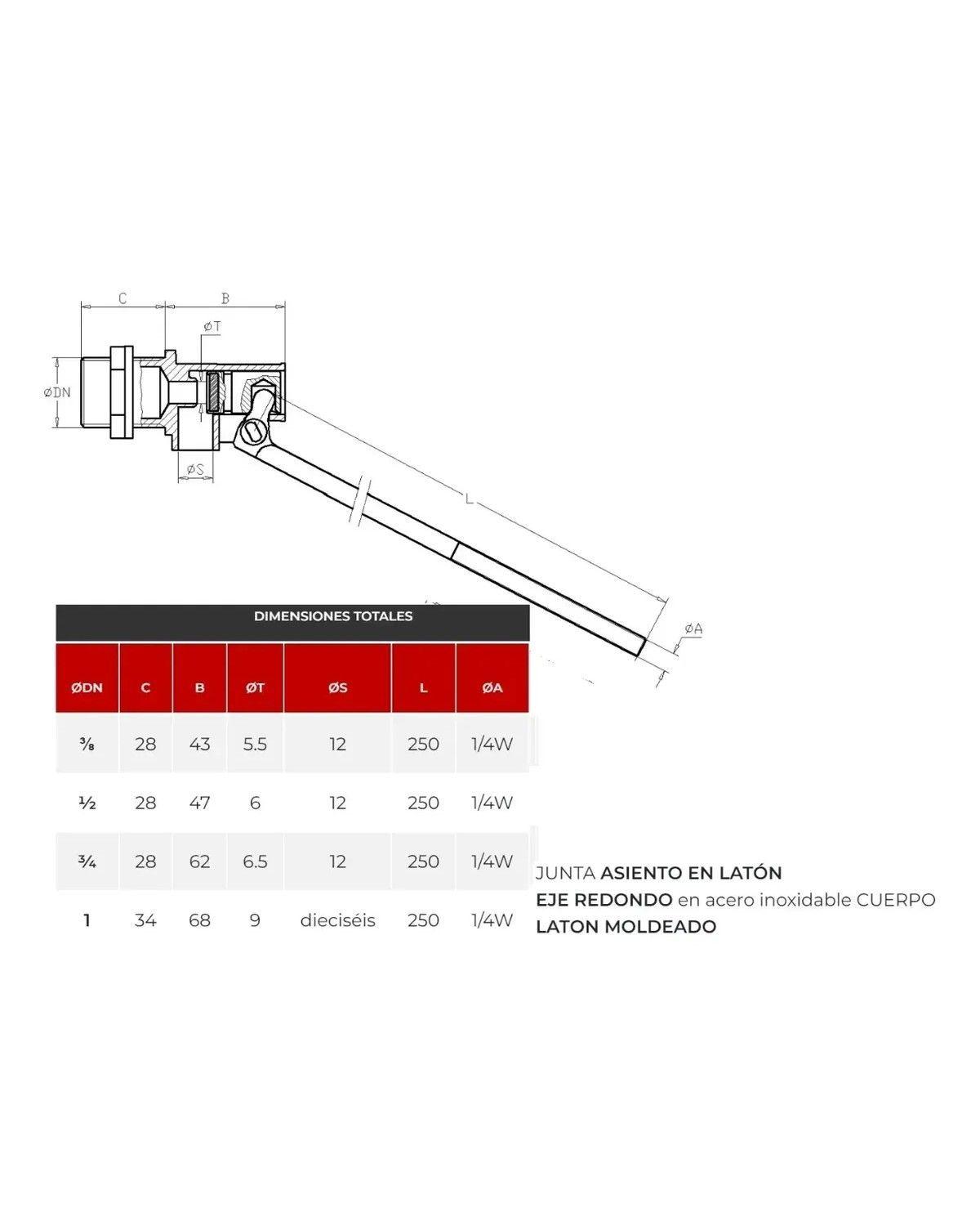 Válvula Flotador Para Estanques 1/2 Pulgada-2