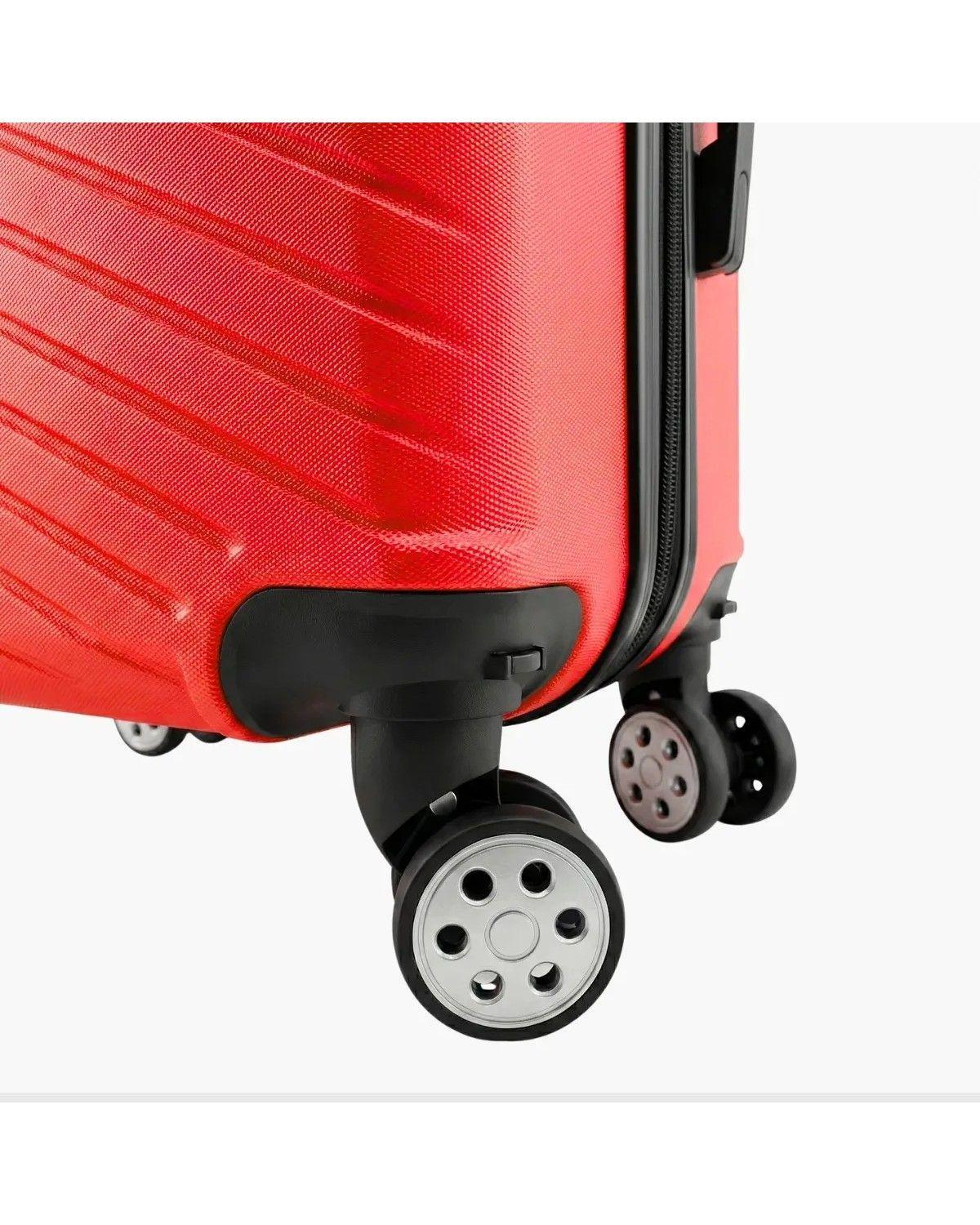 Maleta Pequeña Cabina 20 Pulgadas Equipaje De Mano Vino Tinto Lisa-3