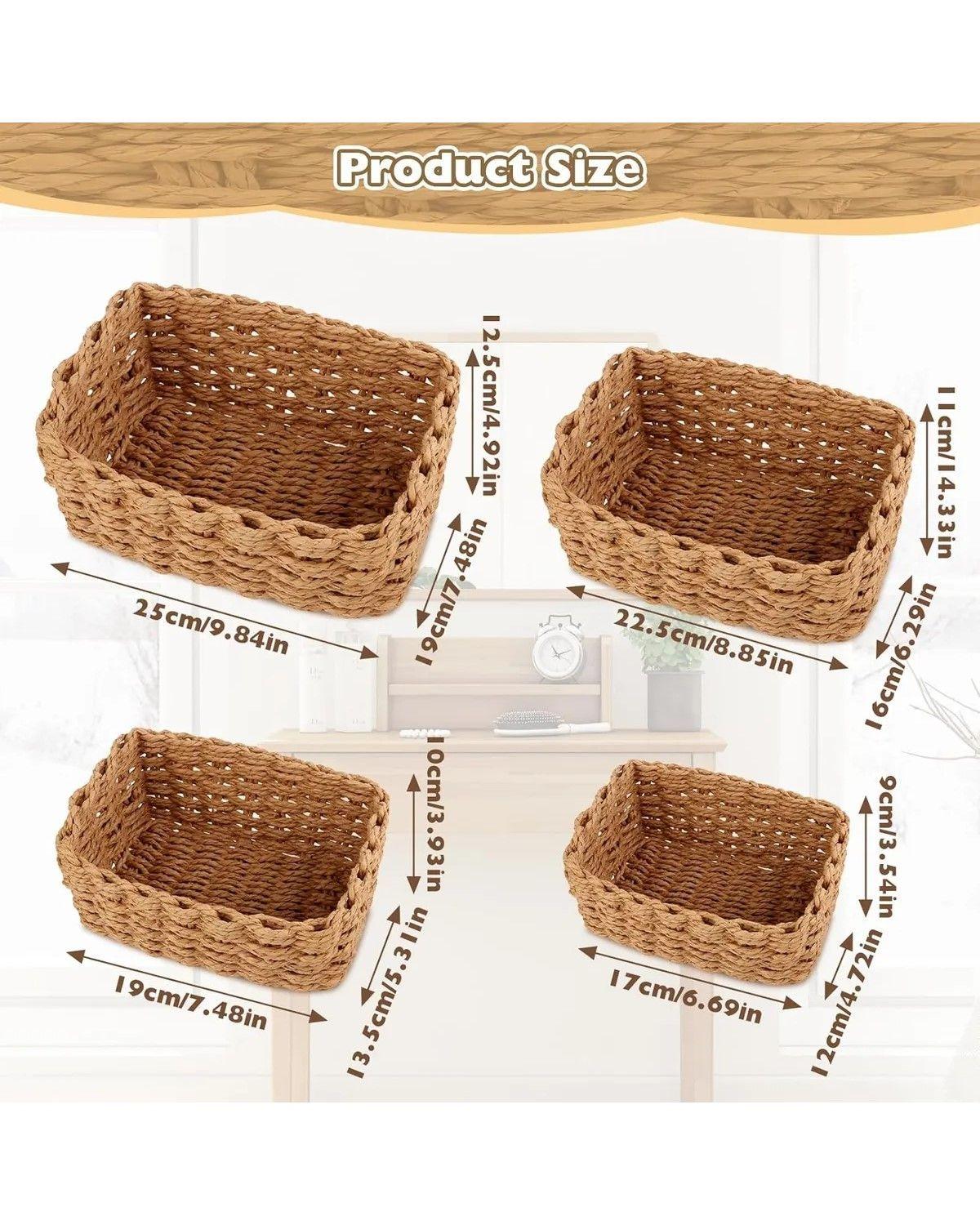 Set 4 Cestas De Almacenamiento Organizadoras Canastas Cestos-2