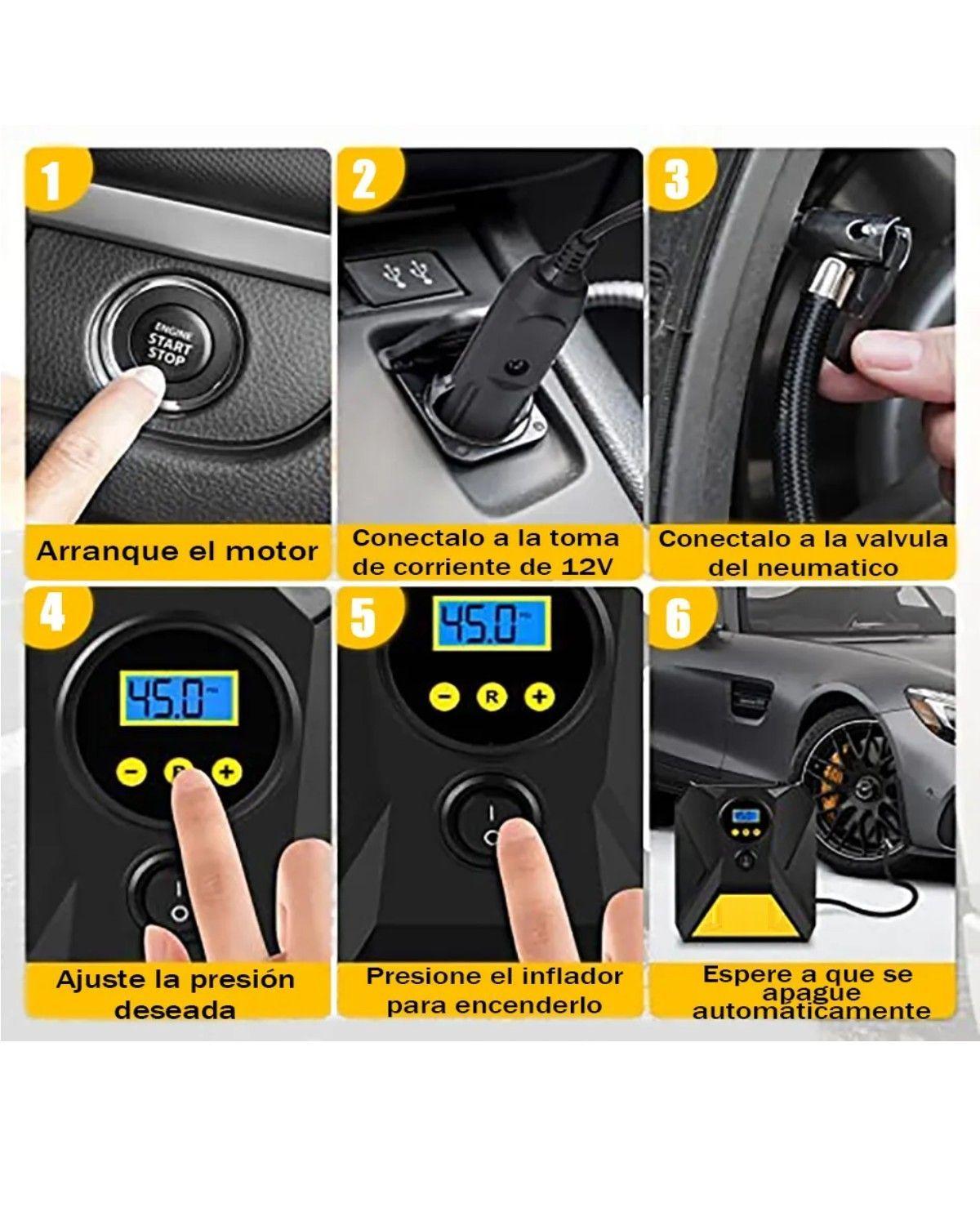 Compresor De Aire Para Vehículos Neumaticos Etc Color Negro-3