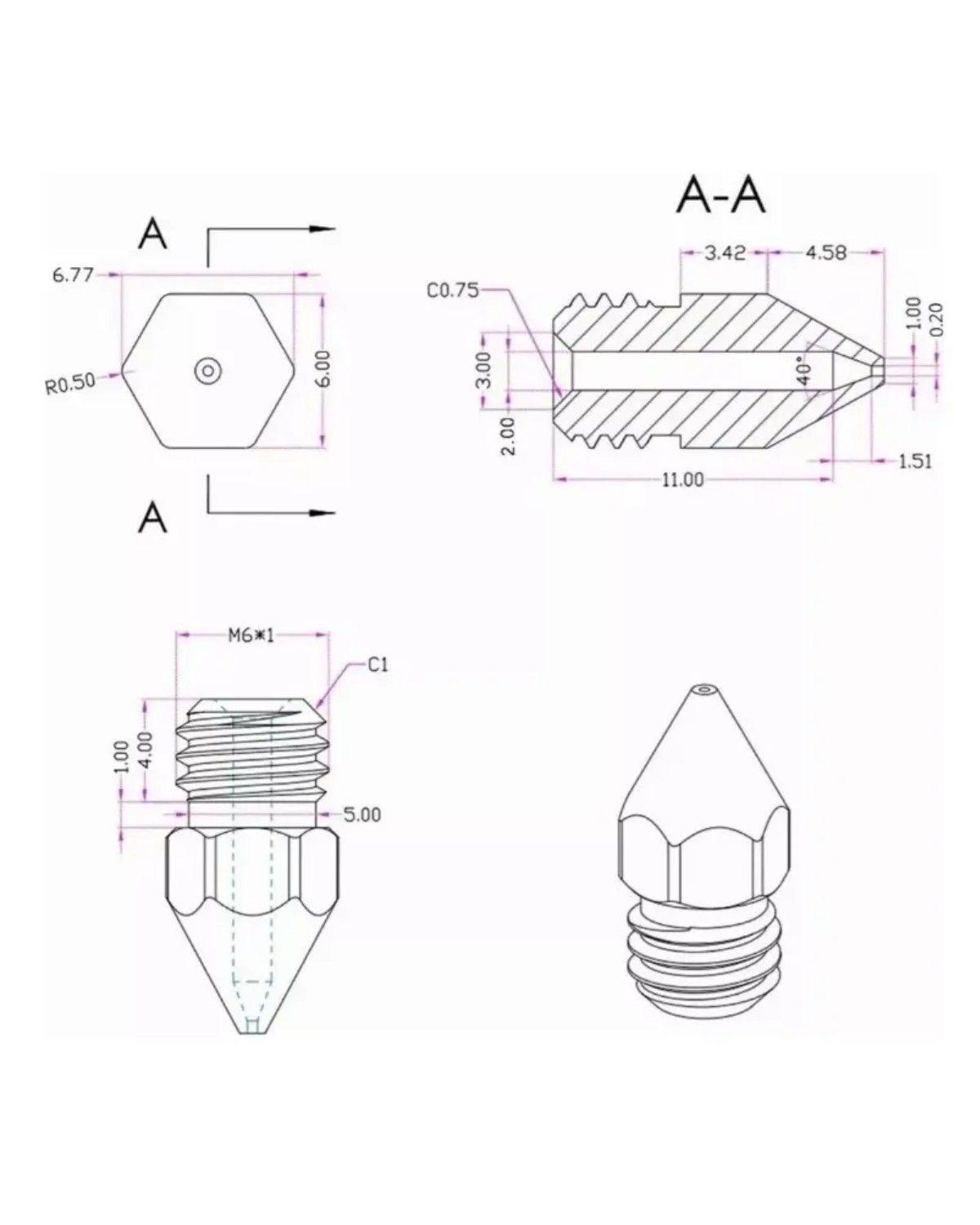 Boquilla Nozzle Para Impresora 3d 3pro-2