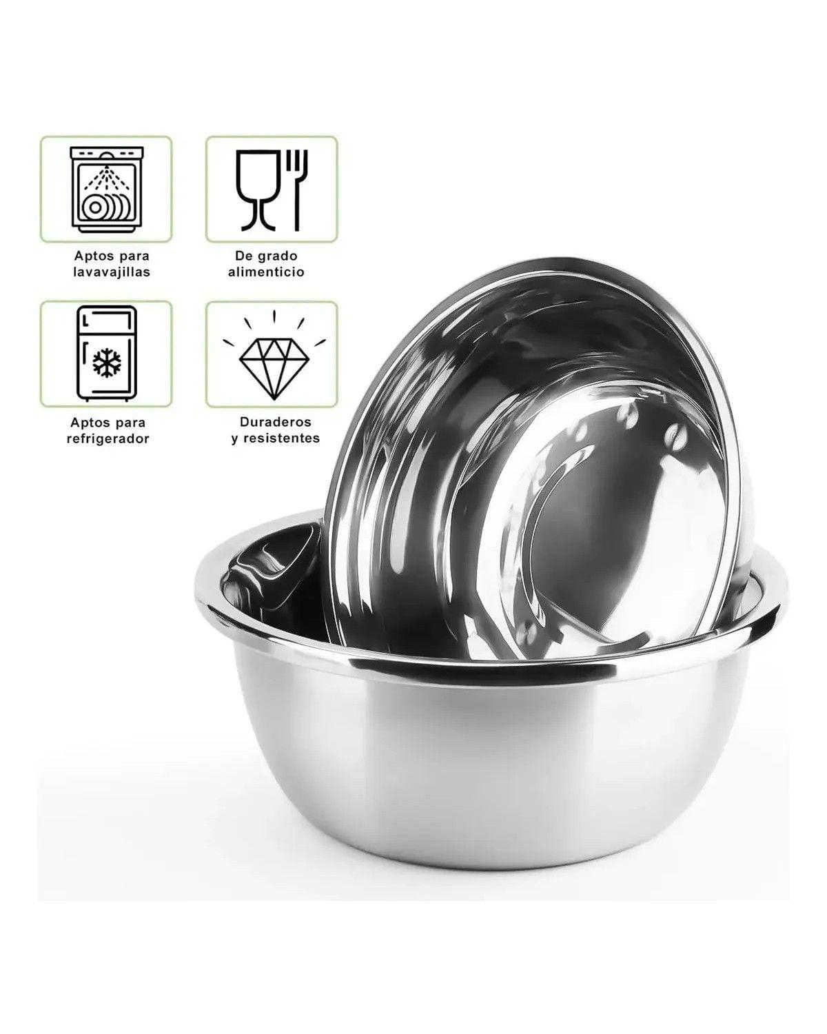 5pc Bowl Pocillo Acero Inoxidable Reposteria Cocina 20-26cm-3