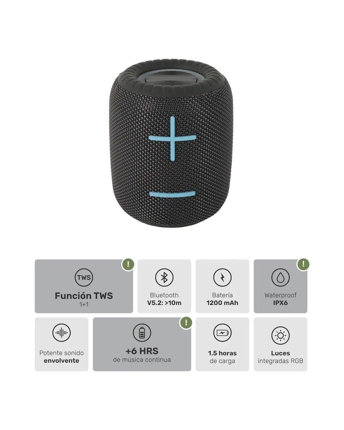 Parlante Portátil Inalámbrico Bluetooth Tripgo+ Grey -2