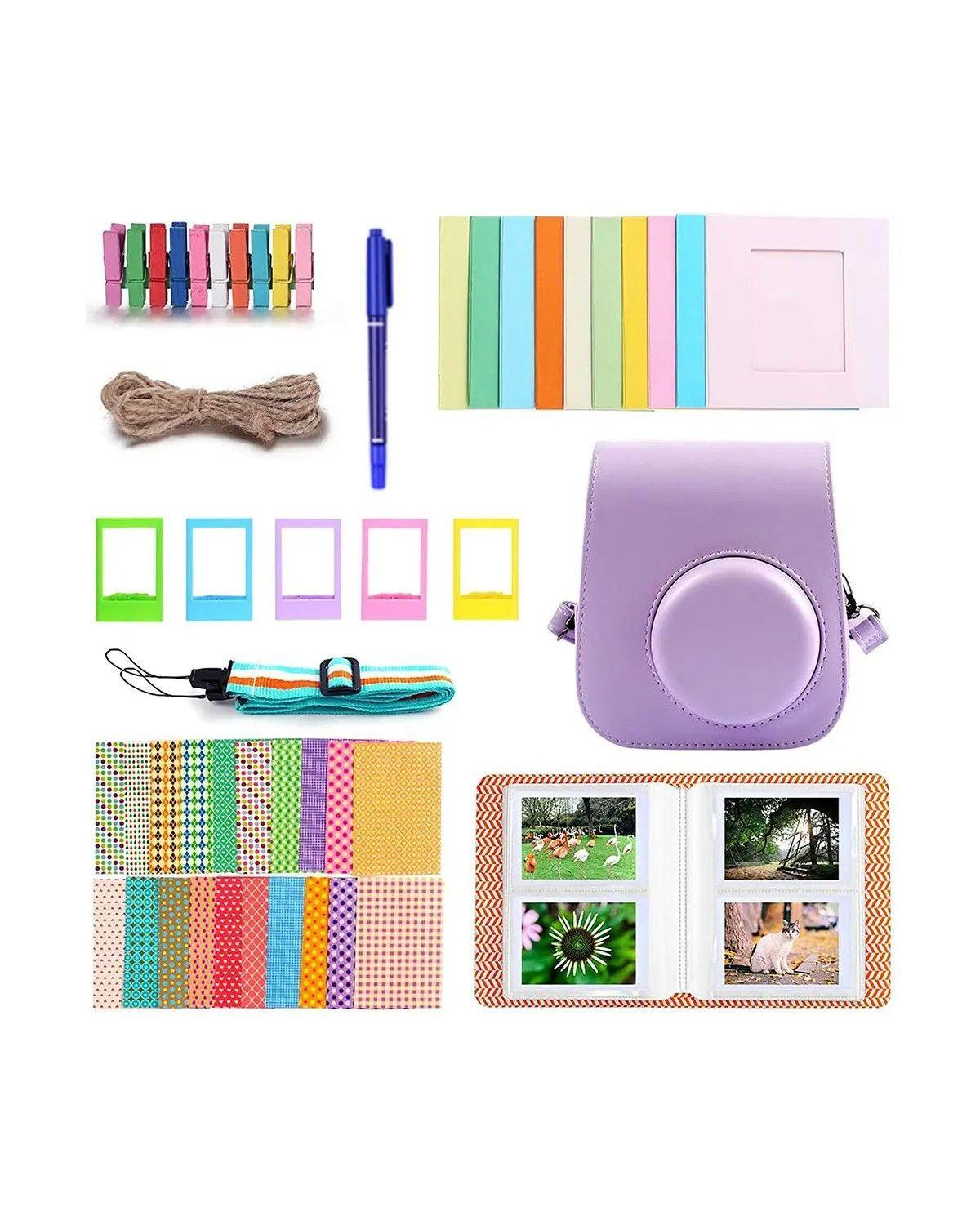 Kit 12 Accesorios Protector Plateado Apto Para Instax Mini-0