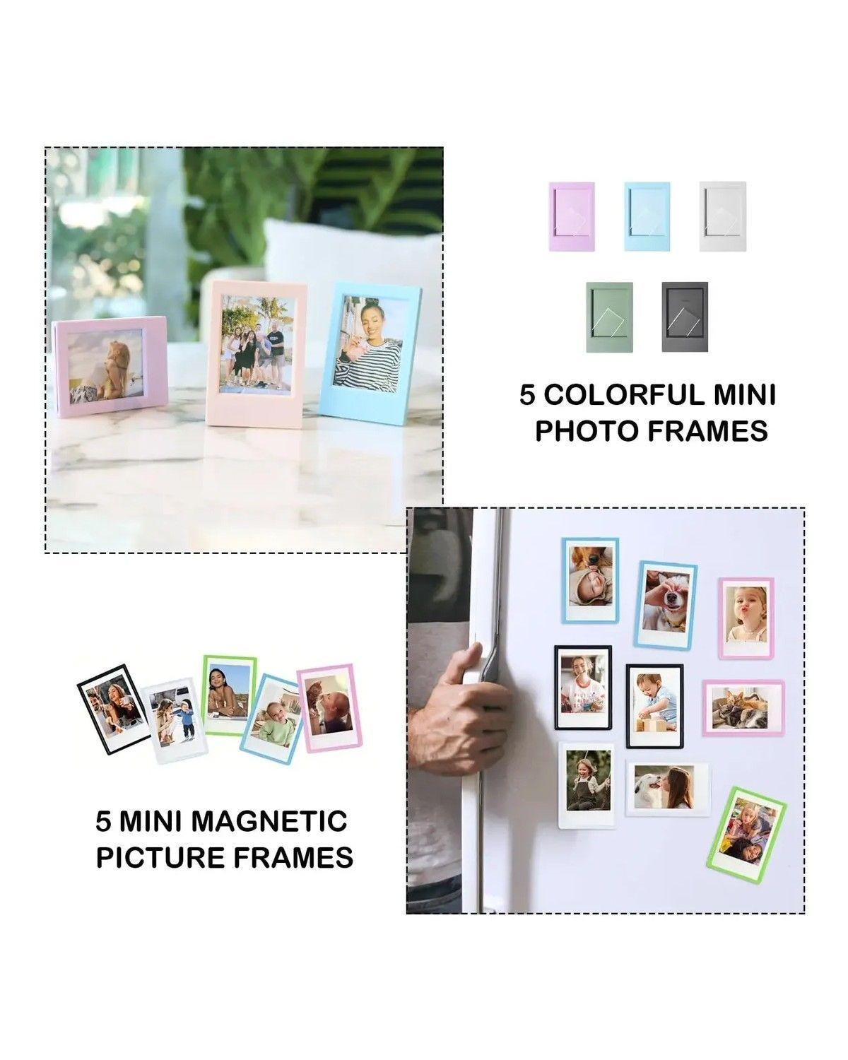 Kit 12 Accesorios Protector Plateado Apto Para Instax Mini-2
