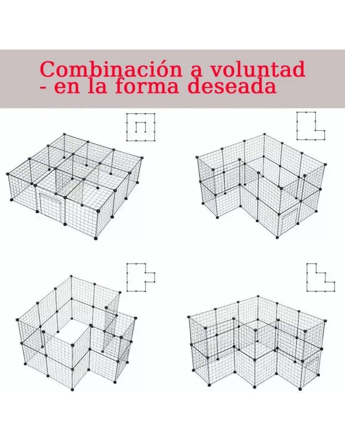 Multifuncional Metal Corral Para Mascotas Desmontable 36pzs Negro-1