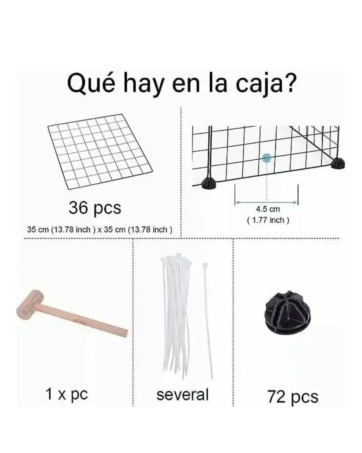 Multifuncional Metal Corral Para Mascotas Desmontable 36pzs Negro-2