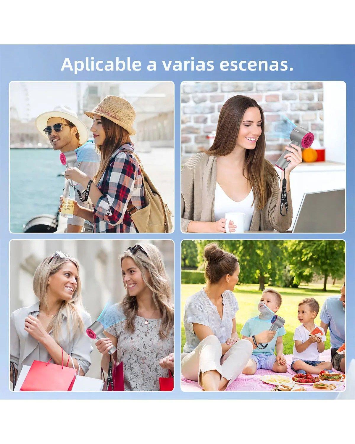 Ventilador Portátil, de Mano con 100 Velocidades y Pantalla LED-3