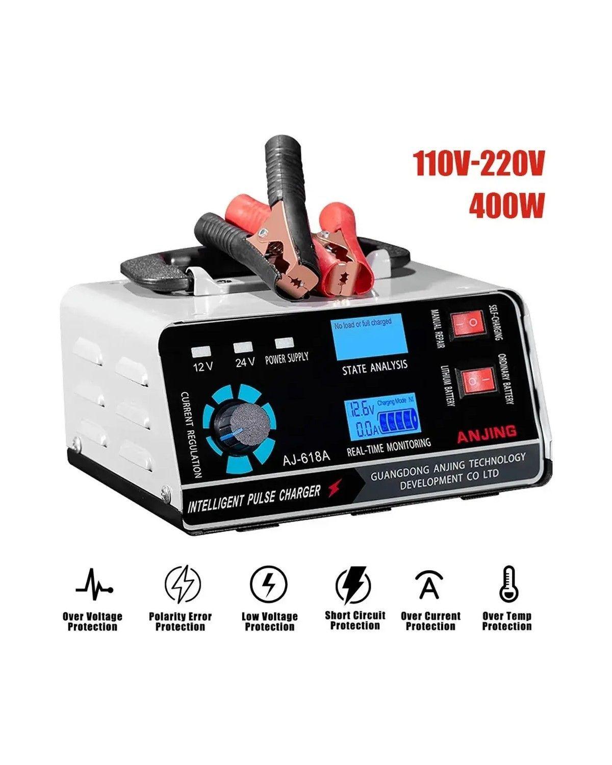 Cargador De Batería Auto Camión Barco Moto Smart 12/24v 400w-3