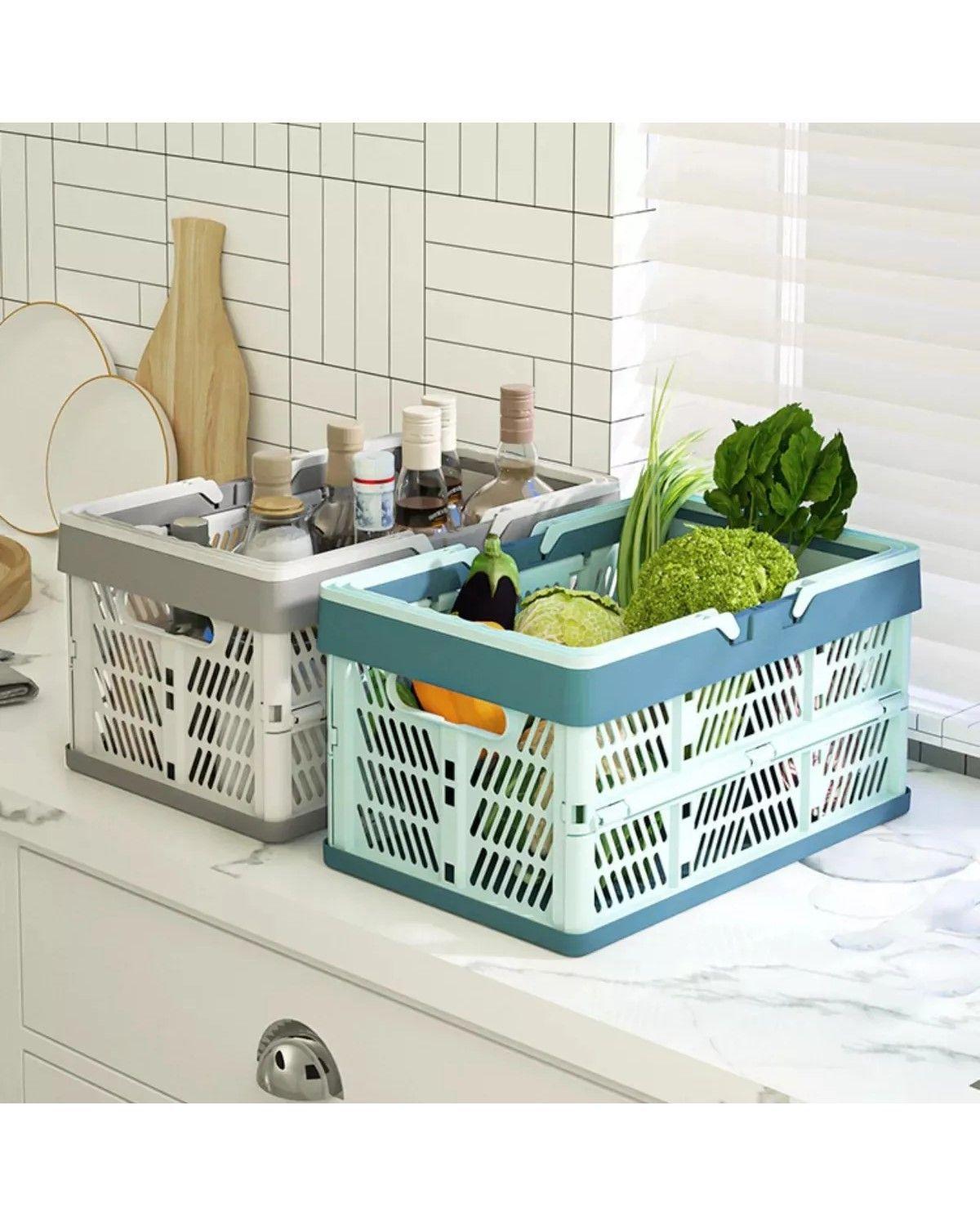 Cestas Plegable Canasto Camping Almacenamiento AZUL-2