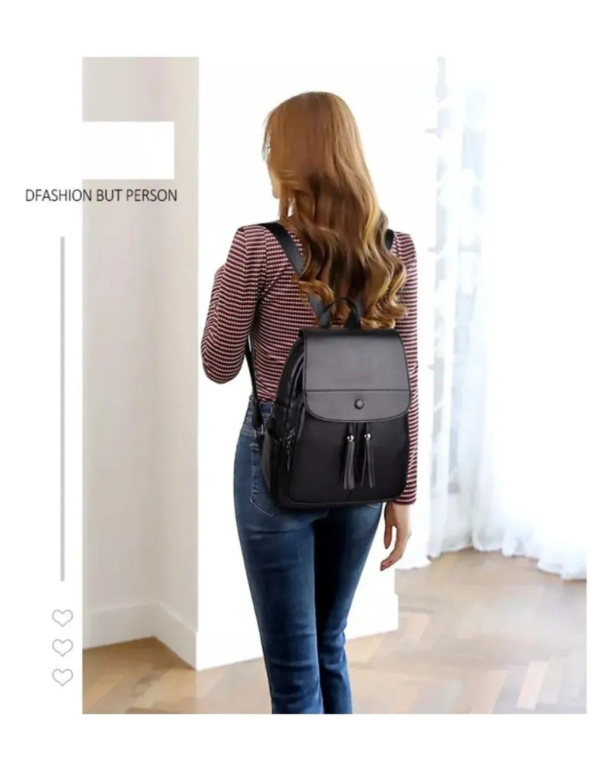 Mochila Eco Cuero Urbana Casual 12l Mujer Multifuncional-2