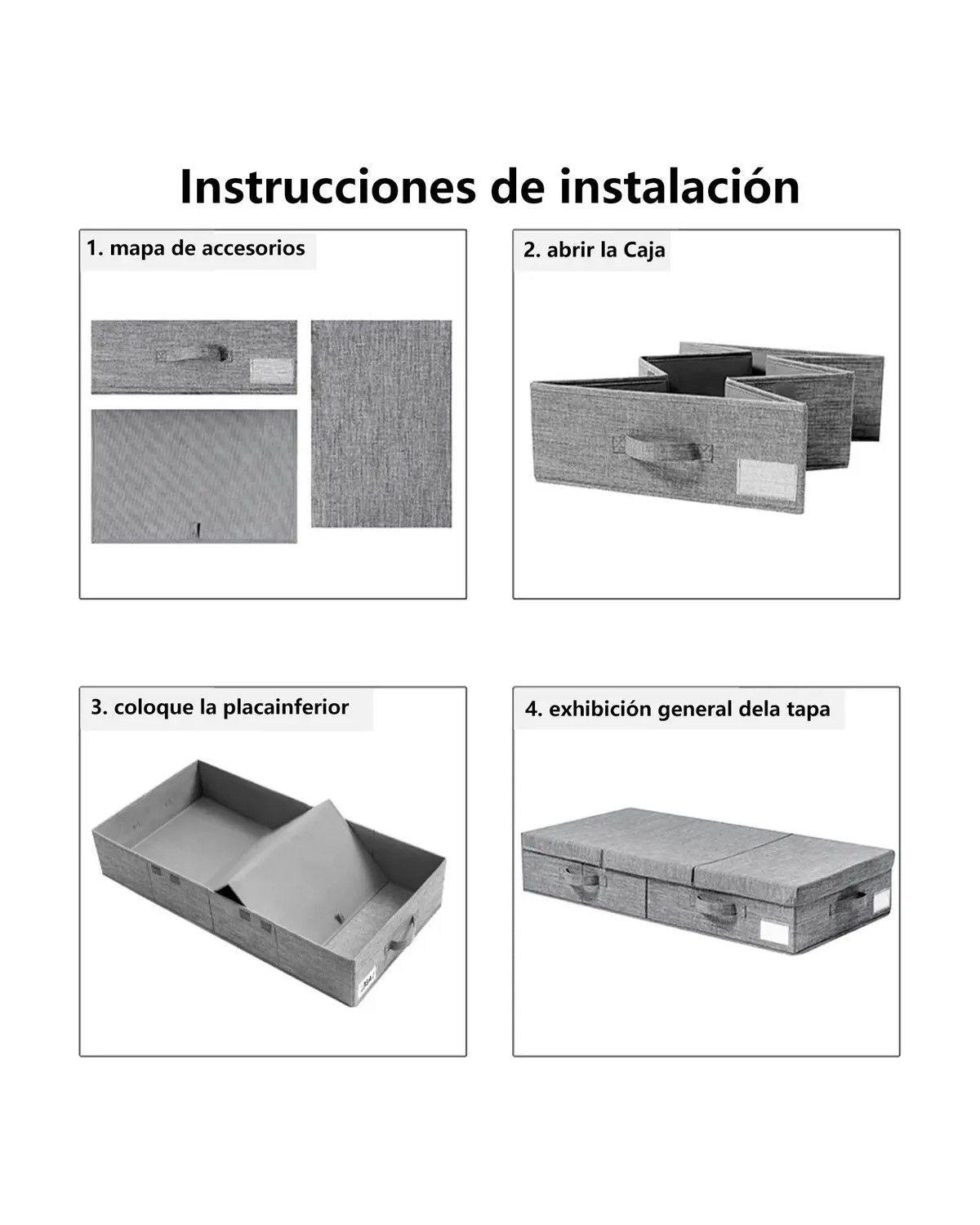 Cajas Organizadoras Plegables Bajo Cama Closet Ropa 80*40 Cm-2