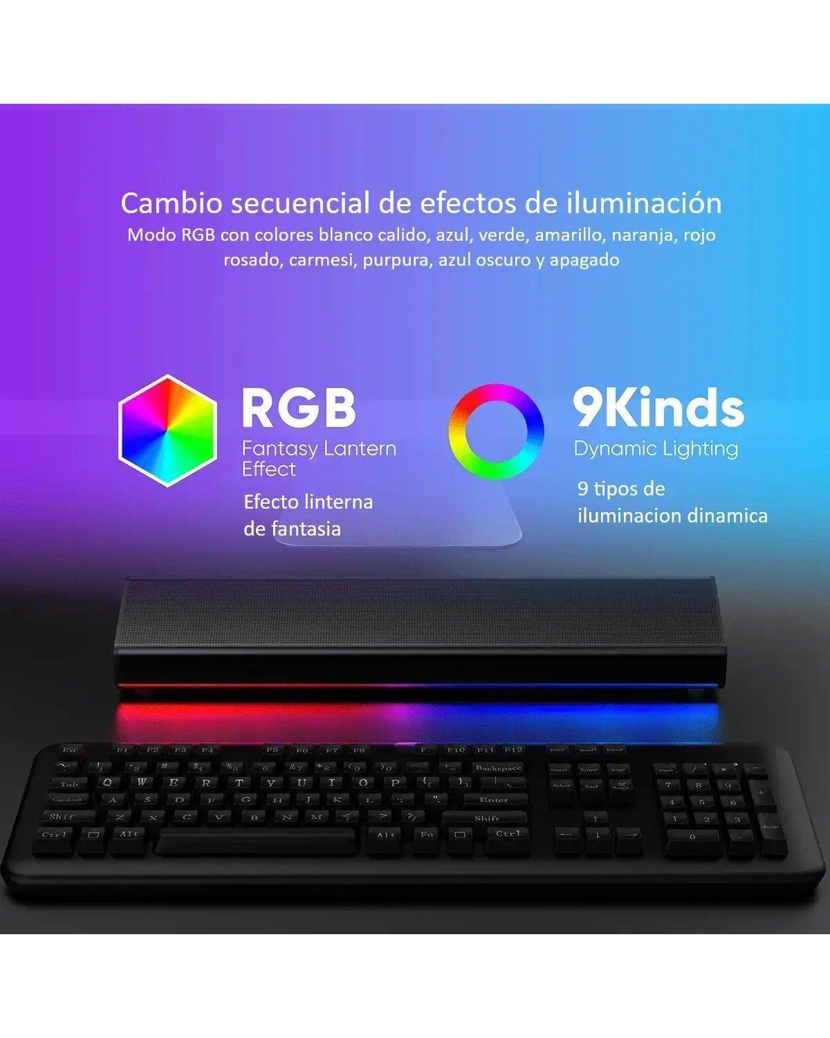 Barra de Sonido Gamer SP-928 con RGB y Bluetooth para PC, Smart TV y Consolas-2