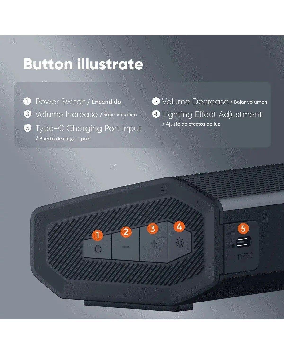 Barra de Sonido Gamer SP-928 con RGB y Bluetooth para PC, Smart TV y Consolas-3