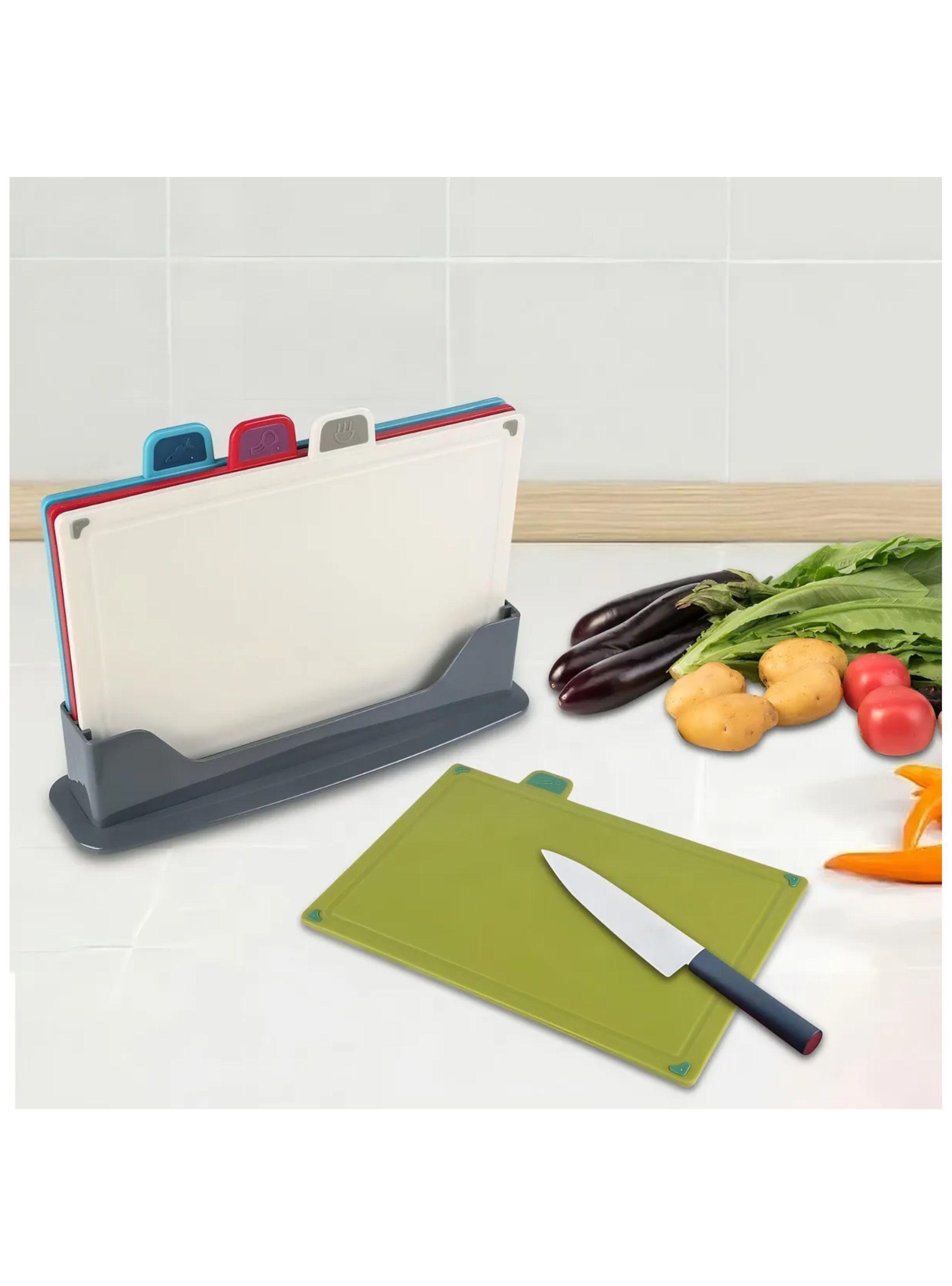 Tablas de picar con pestañas para cocina 4 unidades multicolor-3
