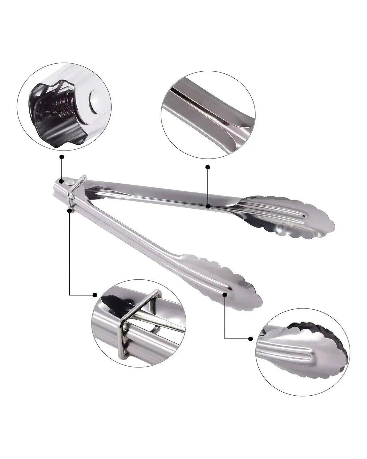 Pinzas Para Parrilla Profesional Acero Inoxidable 40cm 250gr Cocina Quincho Horno Freir Saltear-2