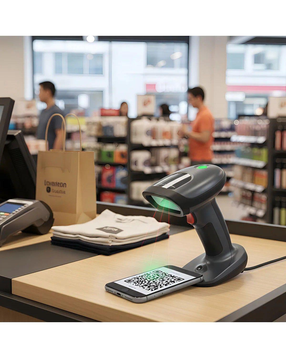 Escáner De Código De Barras Inalámbrico QR 2D Bluetooth USB-2