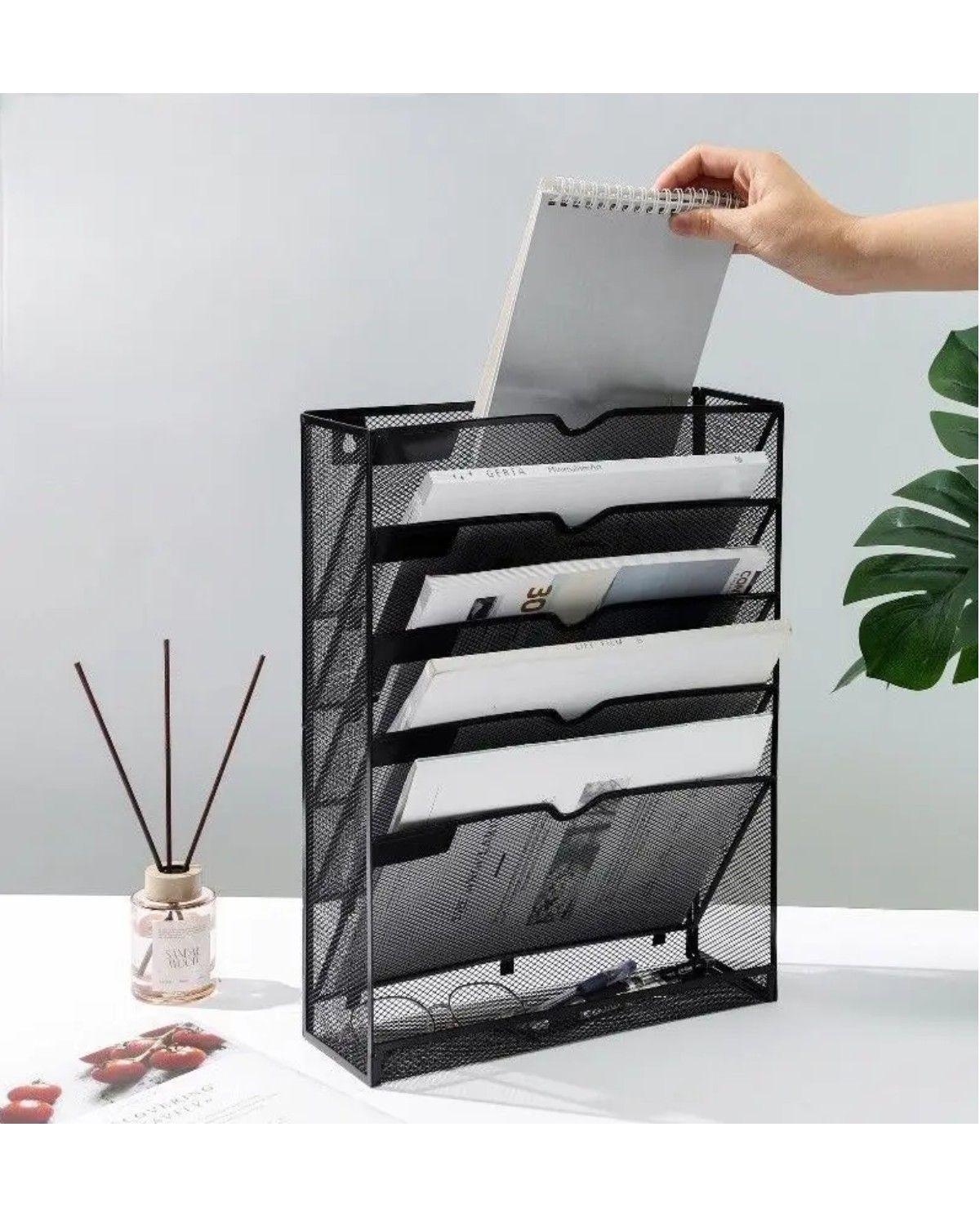 Organizador Revistero Libros Escritorio Metalico 5 Niveles-1