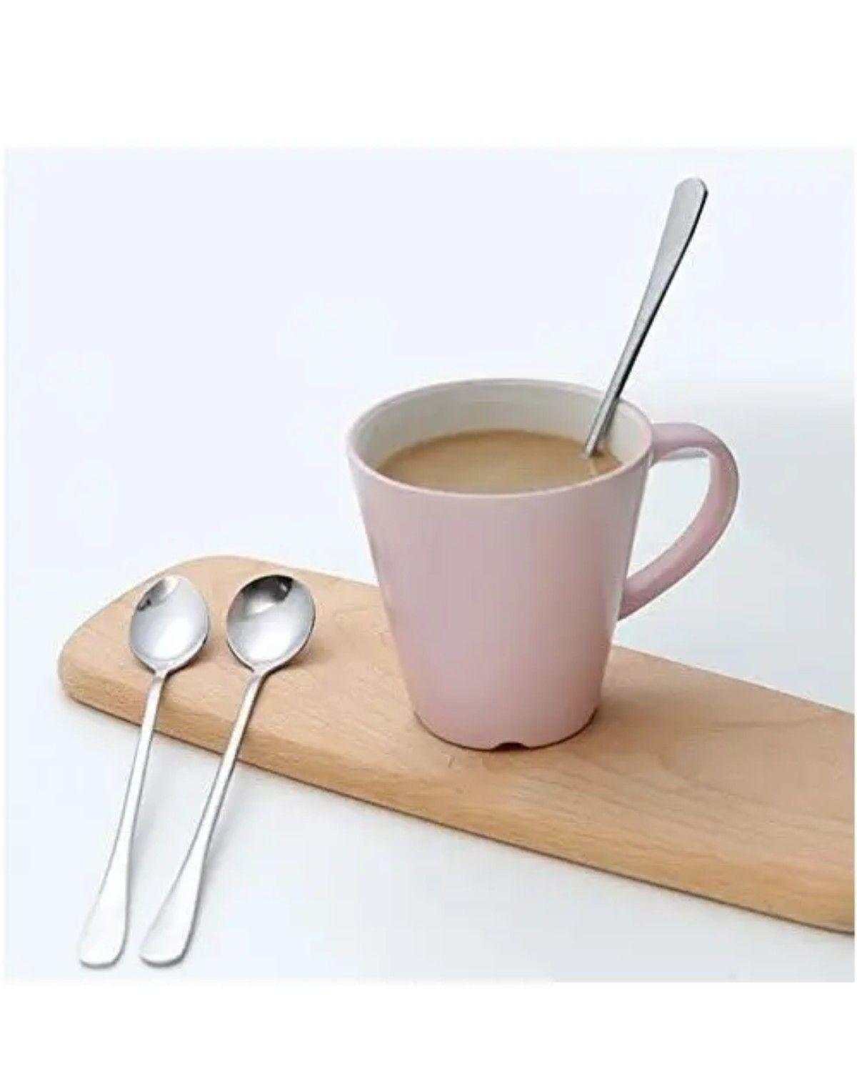 Pack 6 Cucharas Postre Helado Para Batir 20cm Acero Inox. Mango Plateado-2