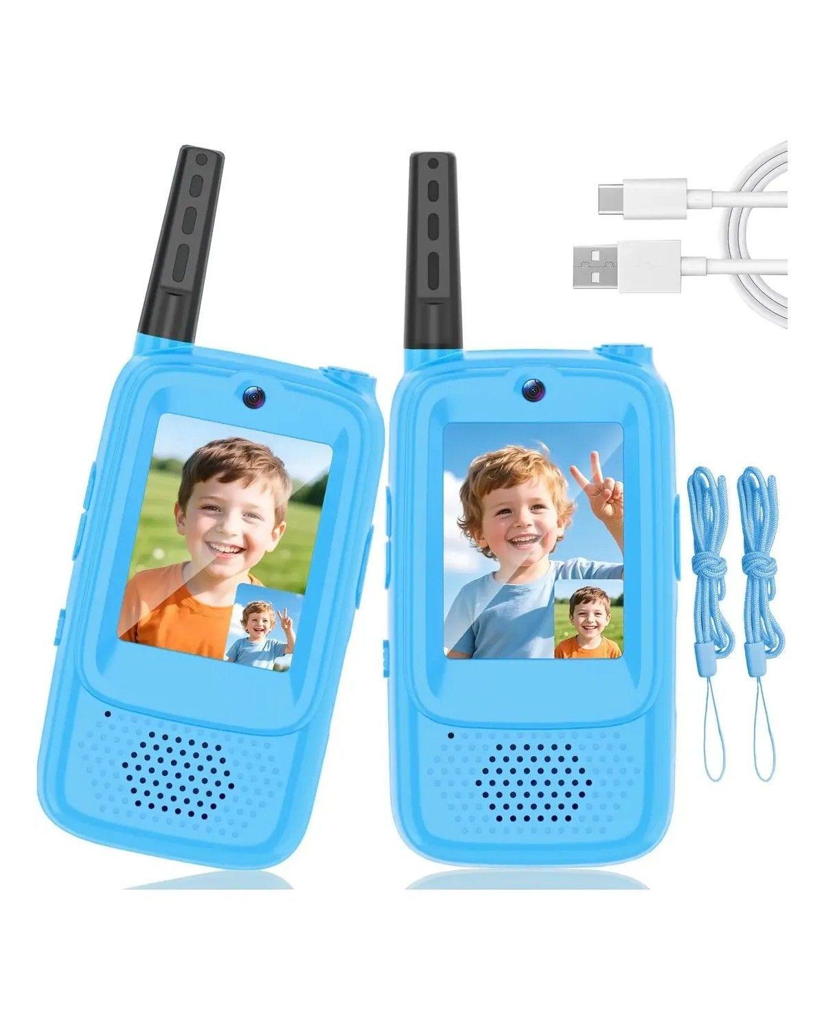 Pack 2 Walkie Talkies Para Niños Con Vídeo Recargable, Usb-0