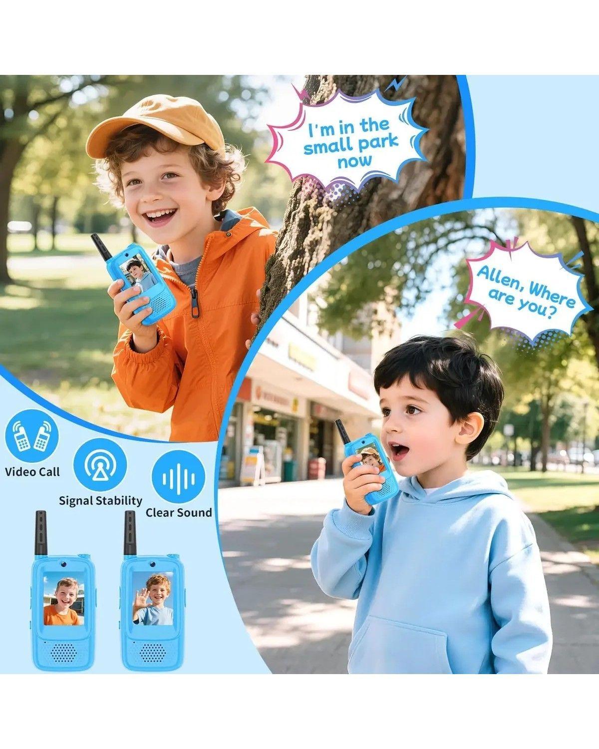 Pack 2 Walkie Talkies Para Niños Con Vídeo Recargable, Usb-1