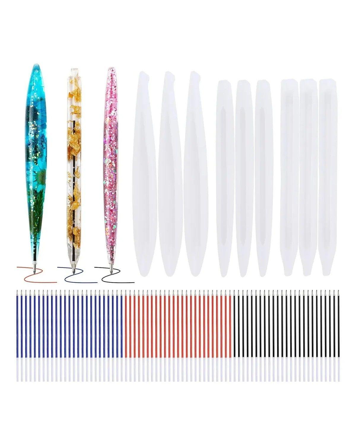 Set 9 Moldes Silicona Lapiz Lapicero Boligrafo Para Resina-0