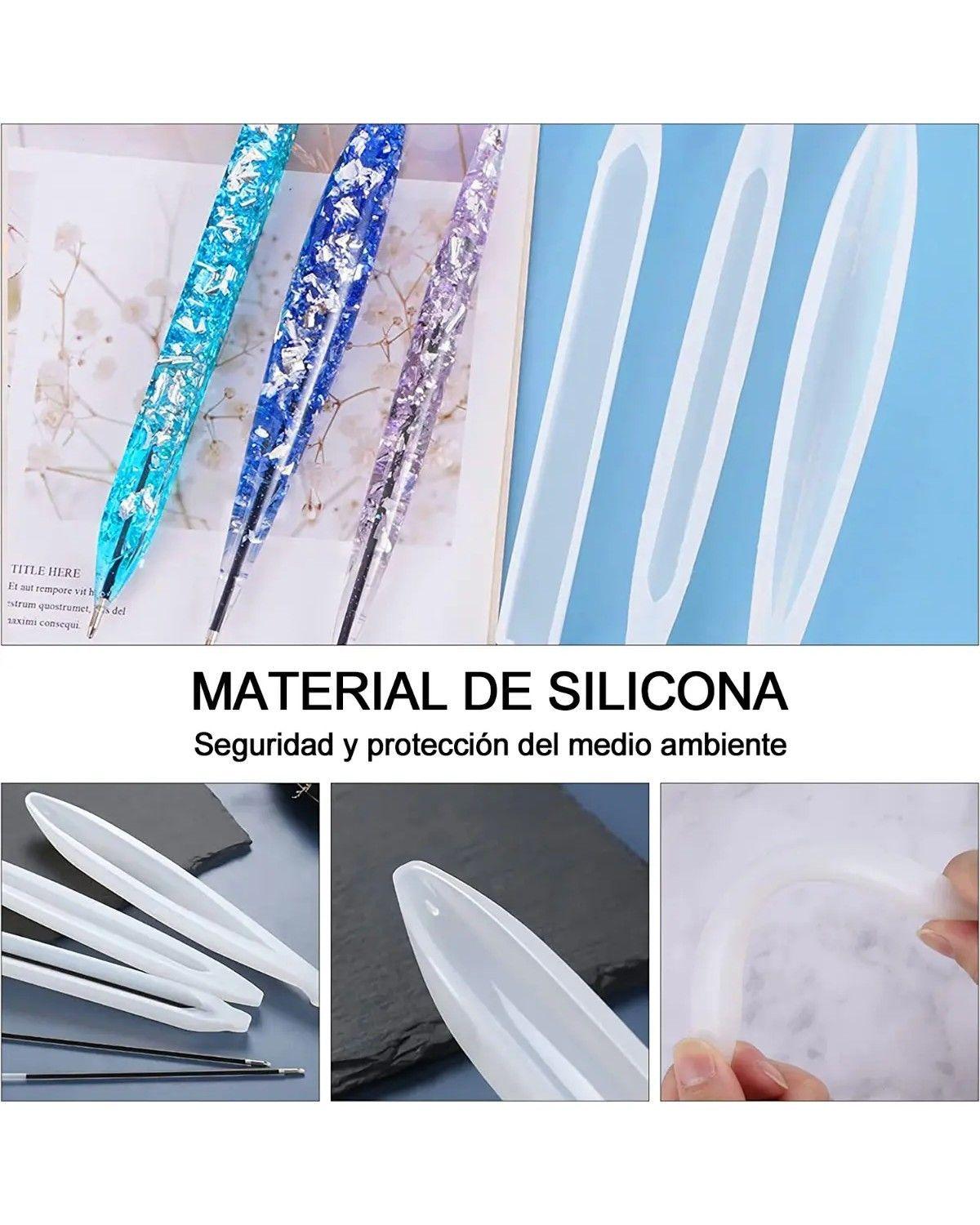 Set 9 Moldes Silicona Lapiz Lapicero Boligrafo Para Resina-4