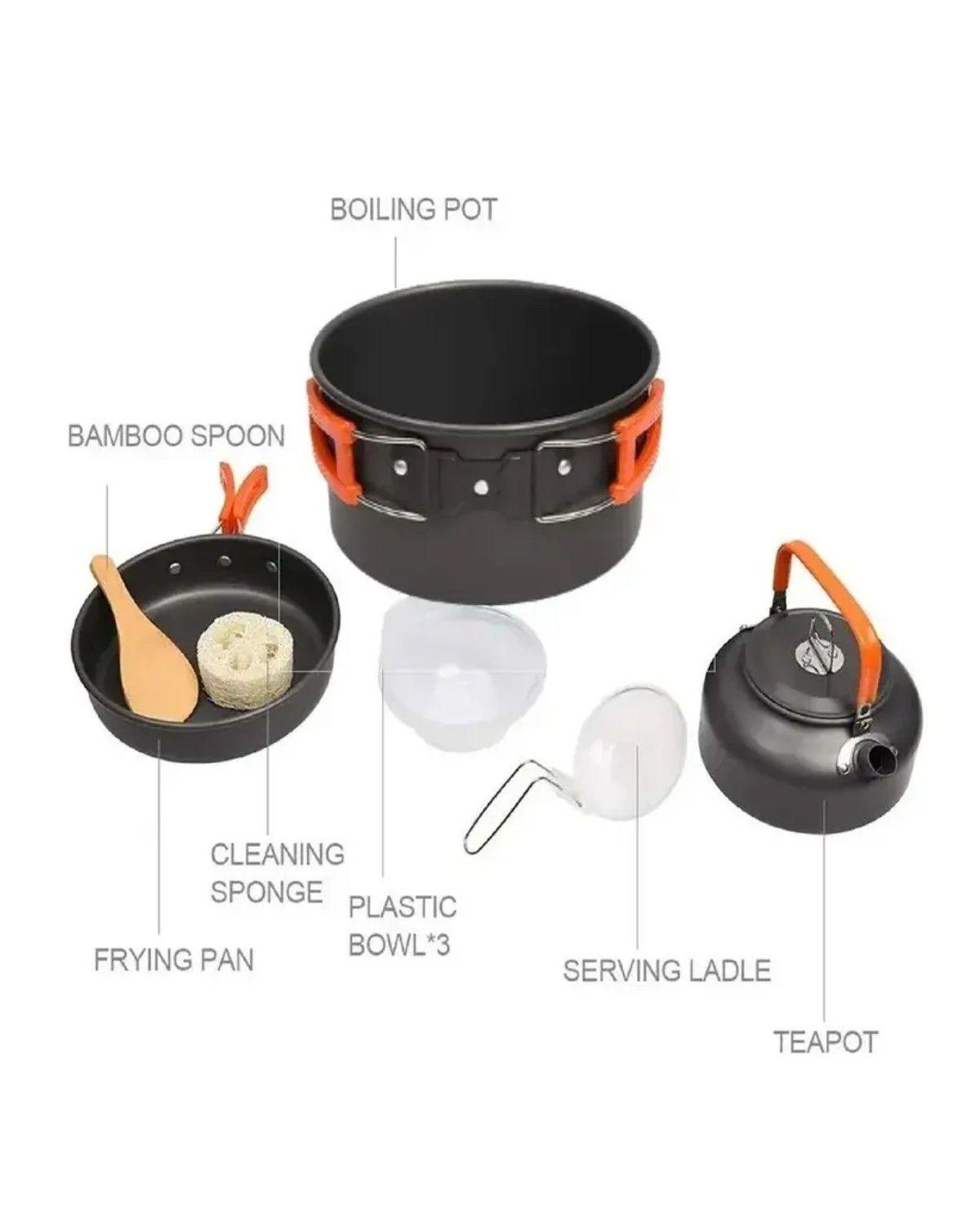 Set De Ollas Portátil Outdoor Camping Trekking 2-3 Personas-2