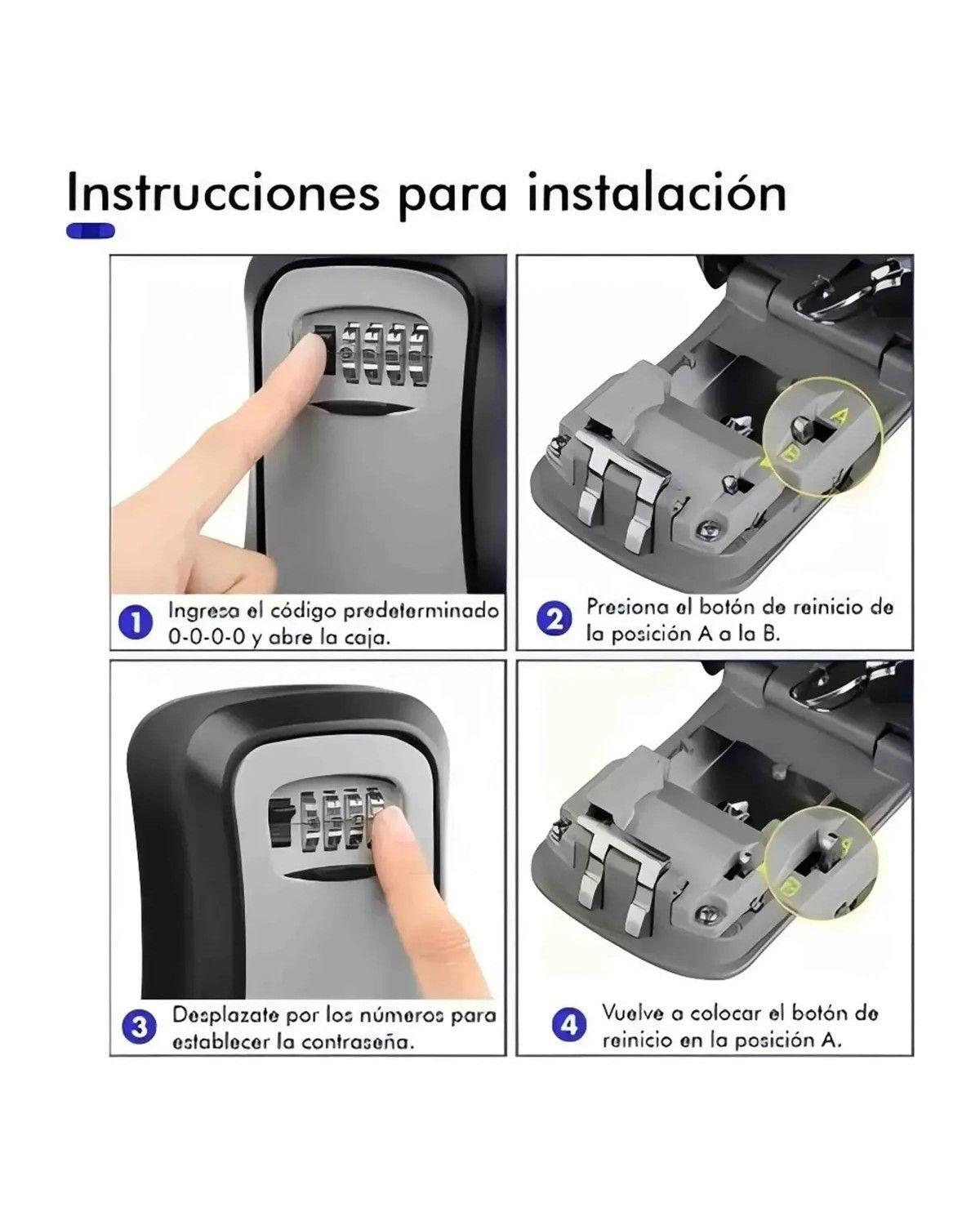 Caja De Seguridad De Metal Con Clave Para Llaves-3