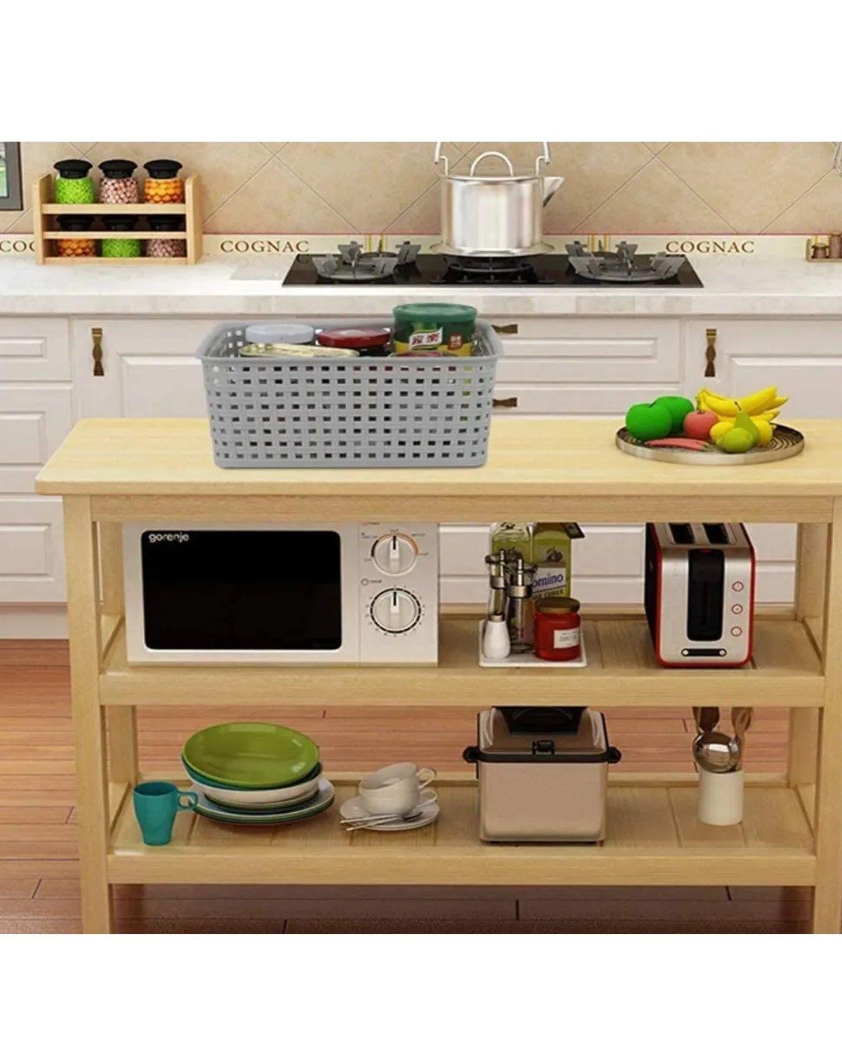 Cestas De Almacenaje Con Tapas De Plástico Apilable De Asas GRIS-2