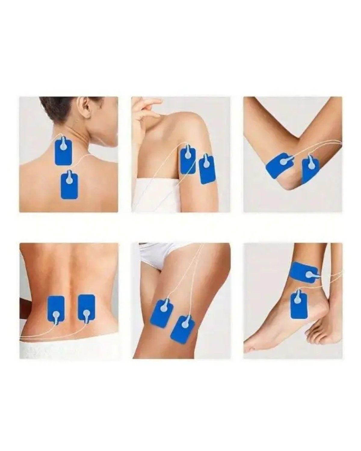 Masajeador Tens Electroestimulador 4 Parches Alivia El Dolor Color Blanco-3