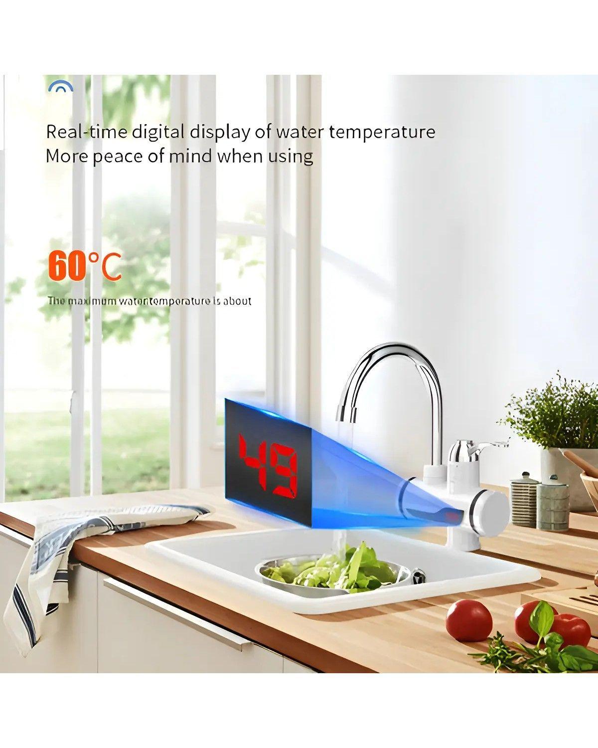 Grifo Calentador De Agua Para Lavaplatos Electrico Instantan Llaves Para Cocina Eu(220v)-2