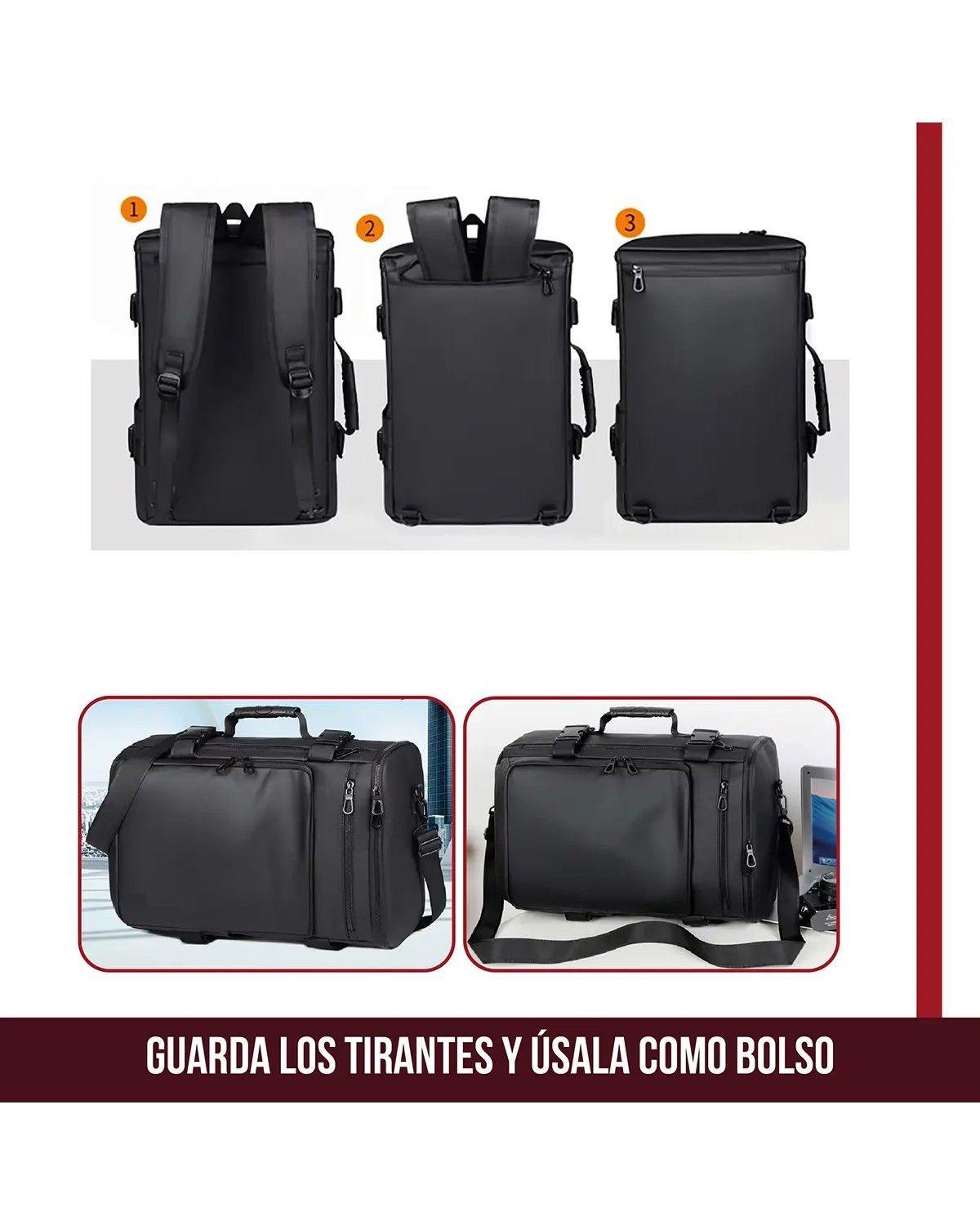 Mochila Notebook Antirrobo Impermeable 3 En 1 Mochila Bolso Maletín Oxford-2