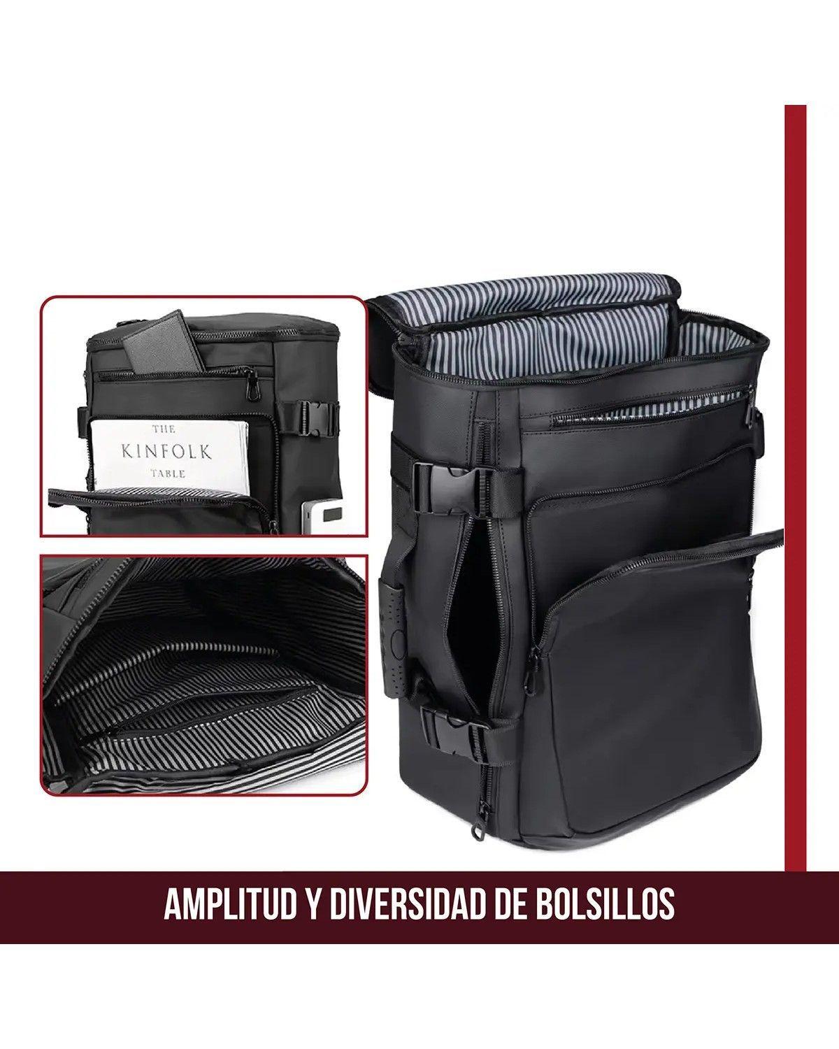 Mochila Notebook Antirrobo Impermeable 3 En 1 Mochila Bolso Maletín Oxford-3