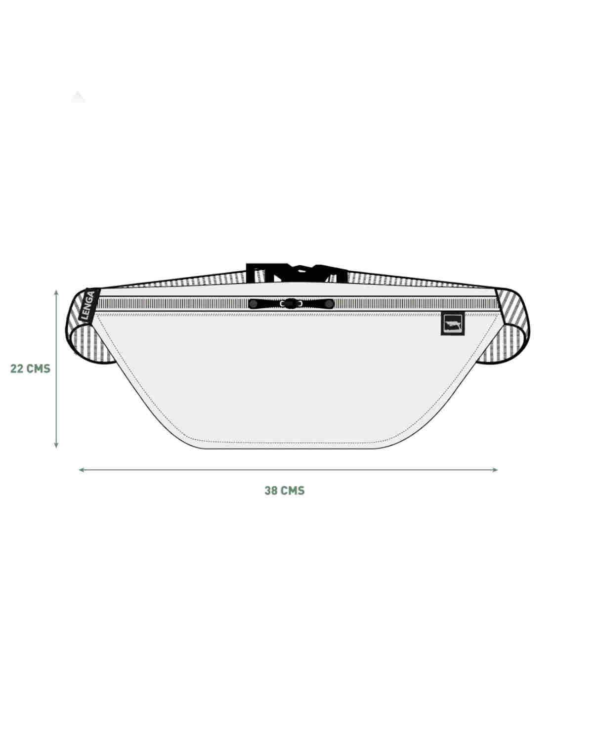 Banano Amplio De 3 Bolsillos Tela Ripstop Color Negro-2