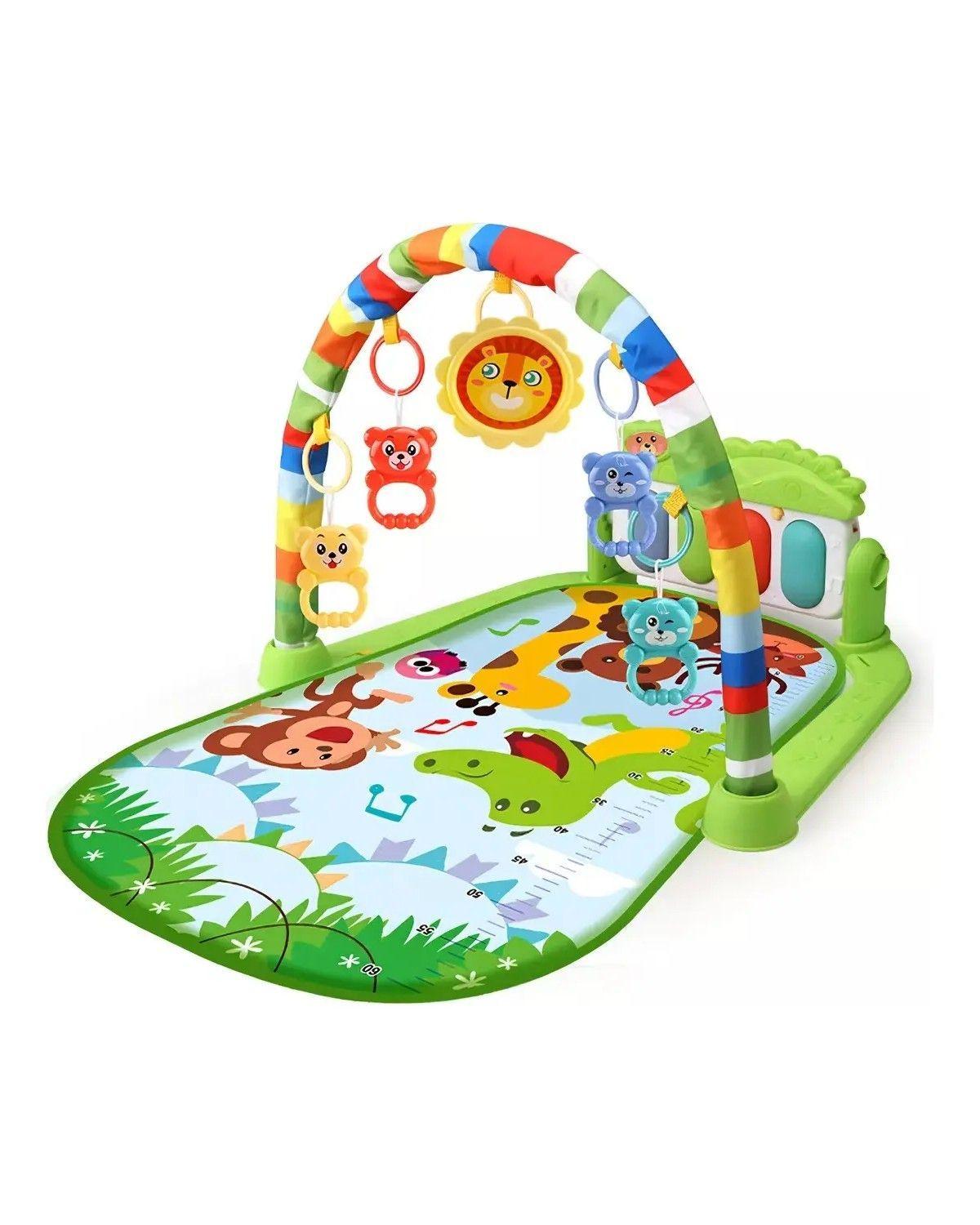 Alfombra Musical Con Piano Set Estimulación Para Bebe Color Verde-0
