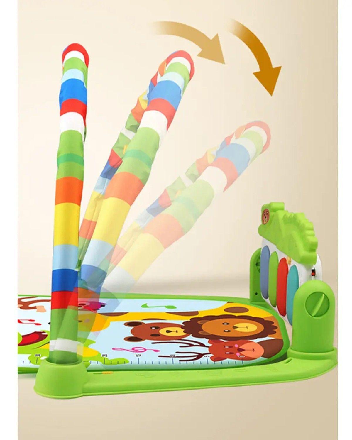 Alfombra Musical Con Piano Set Estimulación Para Bebe Color Verde-1