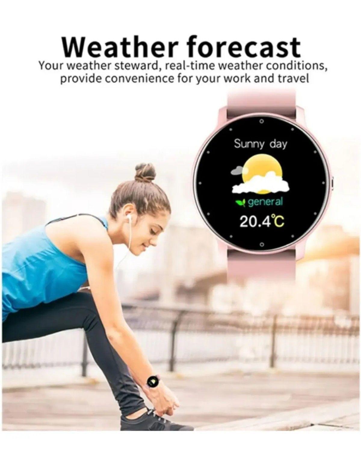 Smartwatch , Pantalla Tft Táctil, Correa Rosa-3