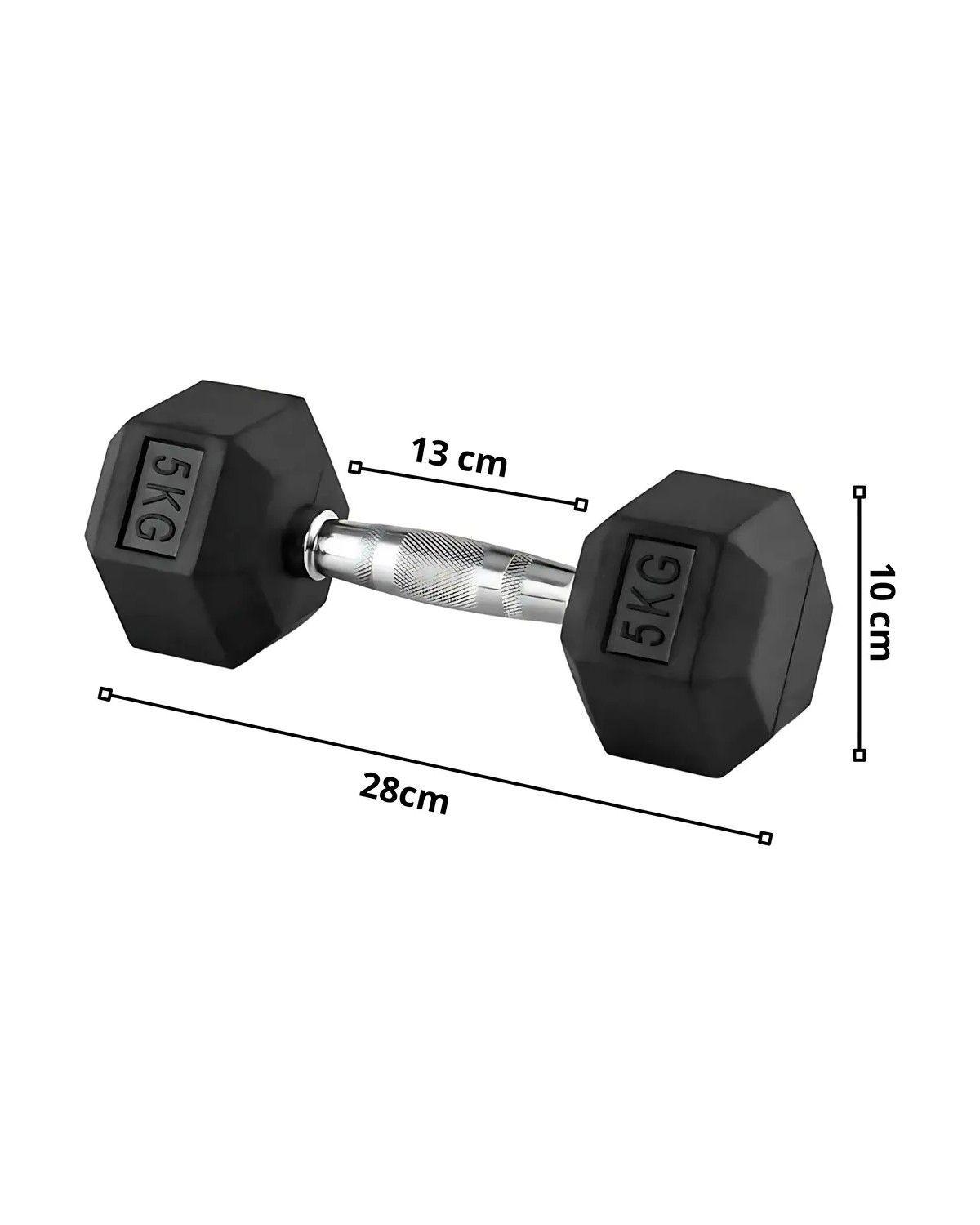 Mancuernas Hexagonal Par De 5 Kg, Color Negro Mundo Pesas-4