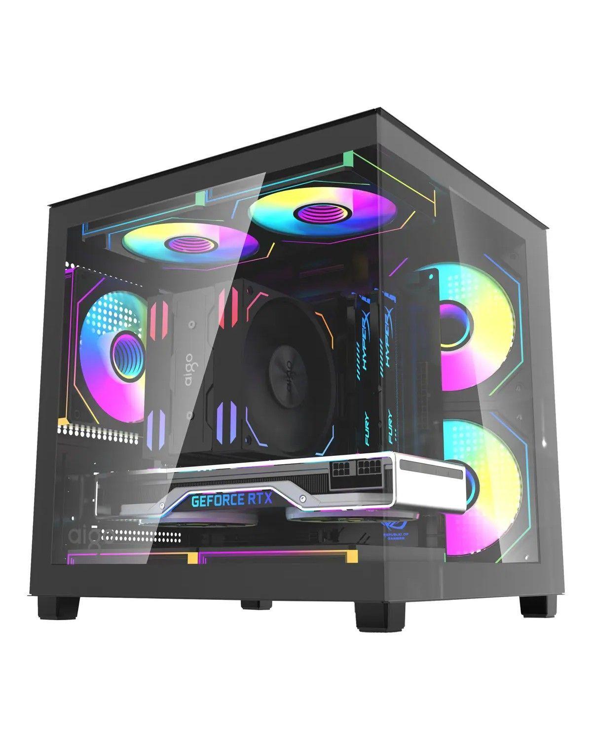 Gabinete Gamer Con 3 Fans Incluidos Negro-0