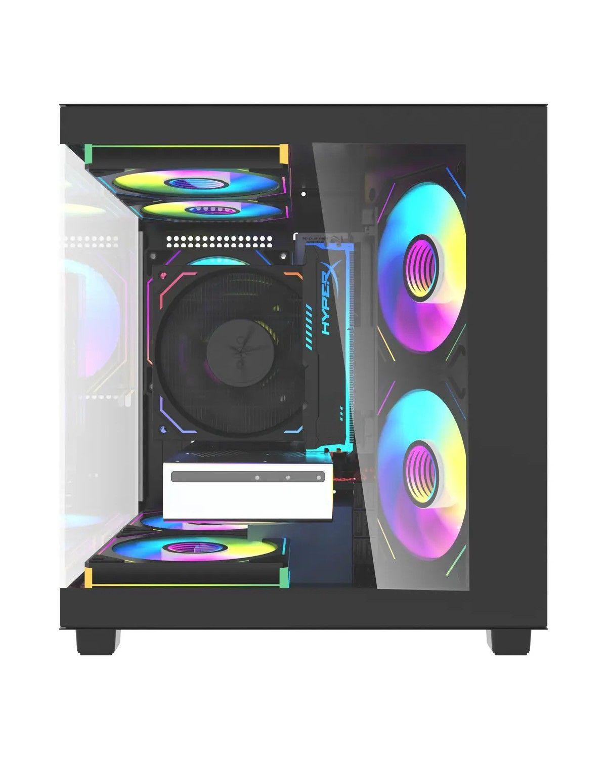 Gabinete Gamer Con 3 Fans Incluidos Negro-1