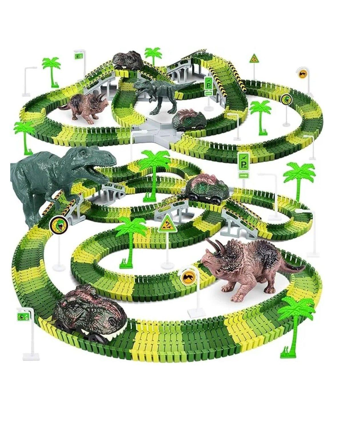 340pcs Pista Carreras Juguetes Niños Con Coche De Dinosaurio-3