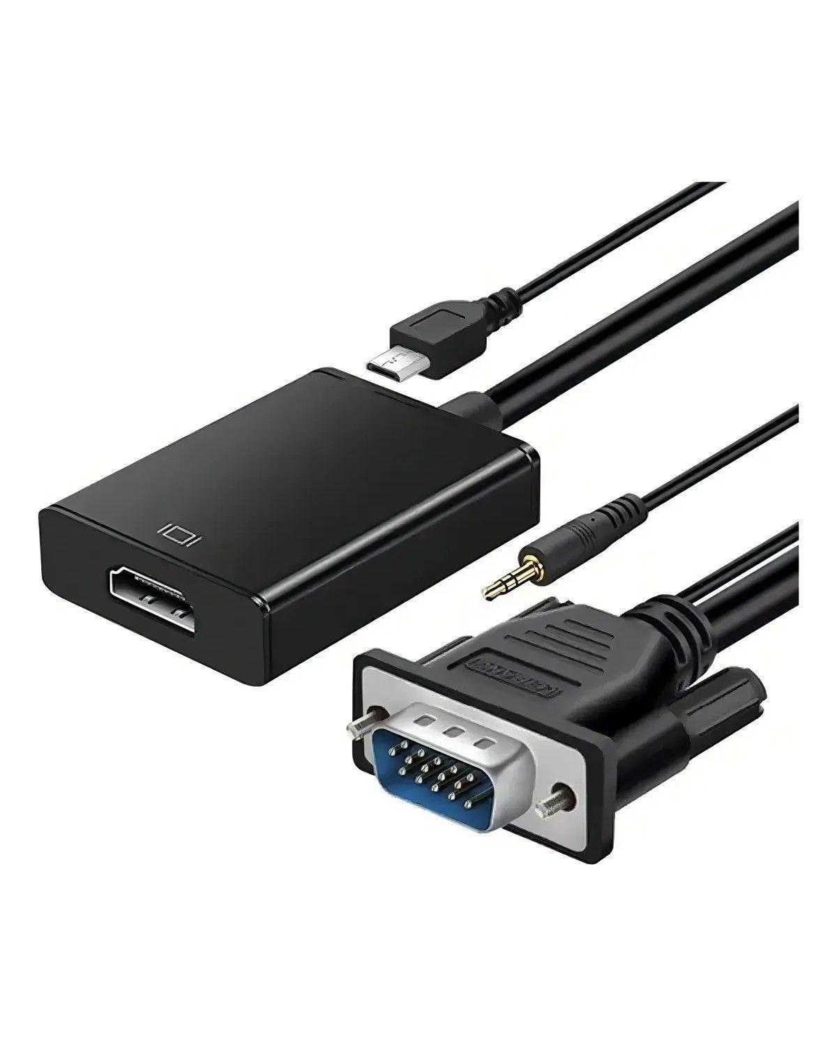 Adaptador VGA a HDMI Full HD 1080p con Cable de Audio-0