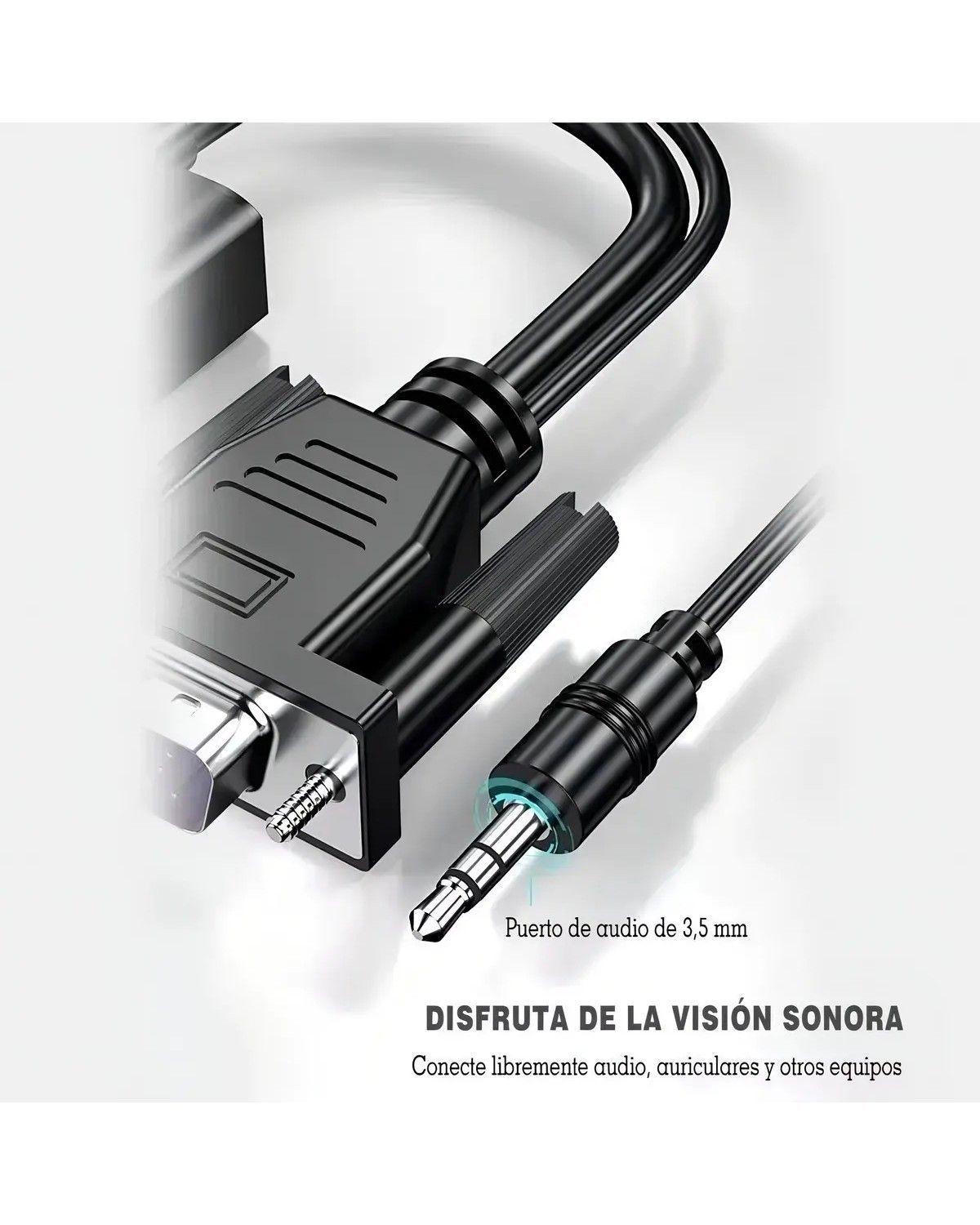 Adaptador VGA a HDMI Full HD 1080p con Cable de Audio-3