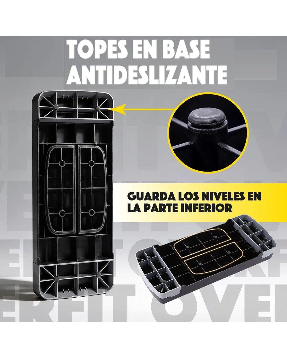 Step aeróbico ajustable de dos niveles antideslizante color negro-2