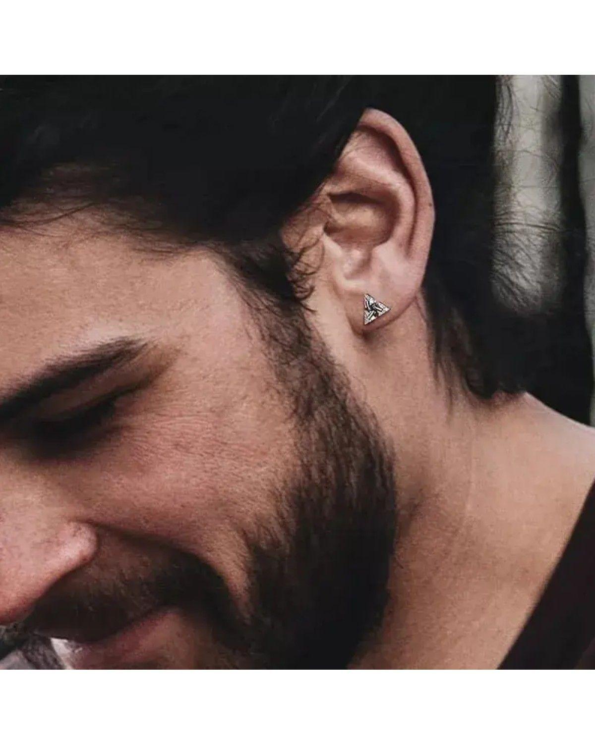 Aretes Pendientes Diamante Hombre Y Mujer Regalo Plata Ley-2