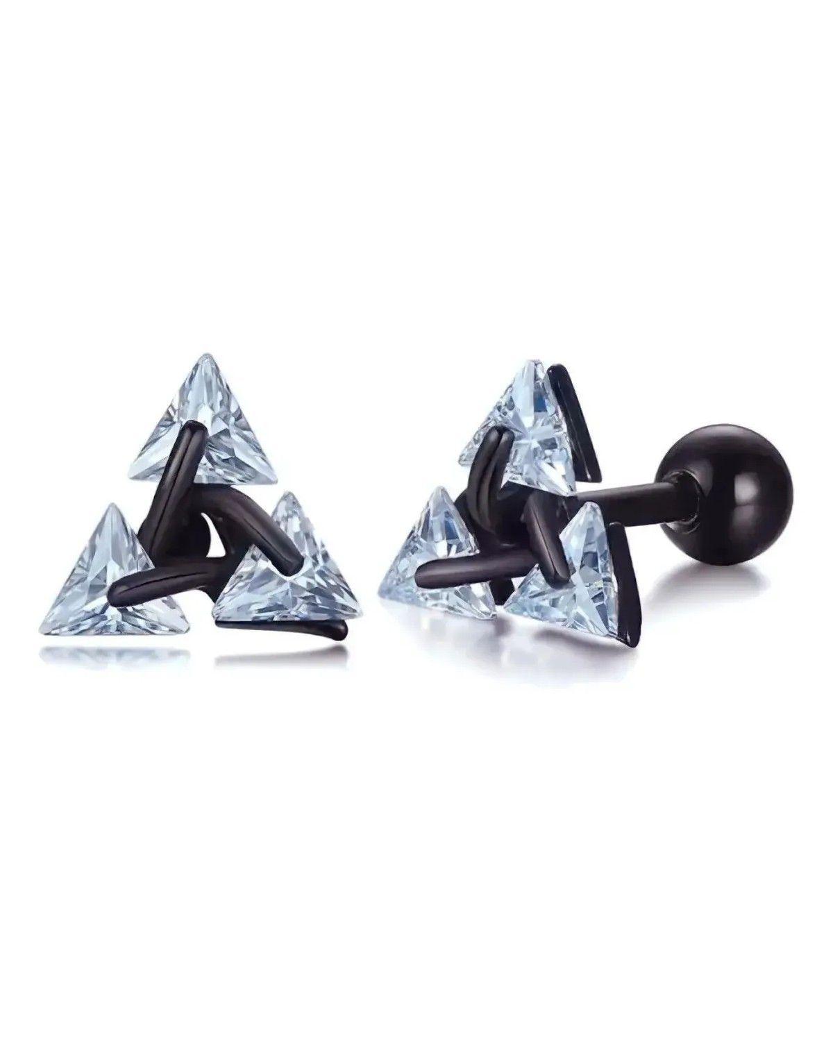 Aretes Pendientes Diamante Hombre Y Mujer Regalo Plata Ley-3