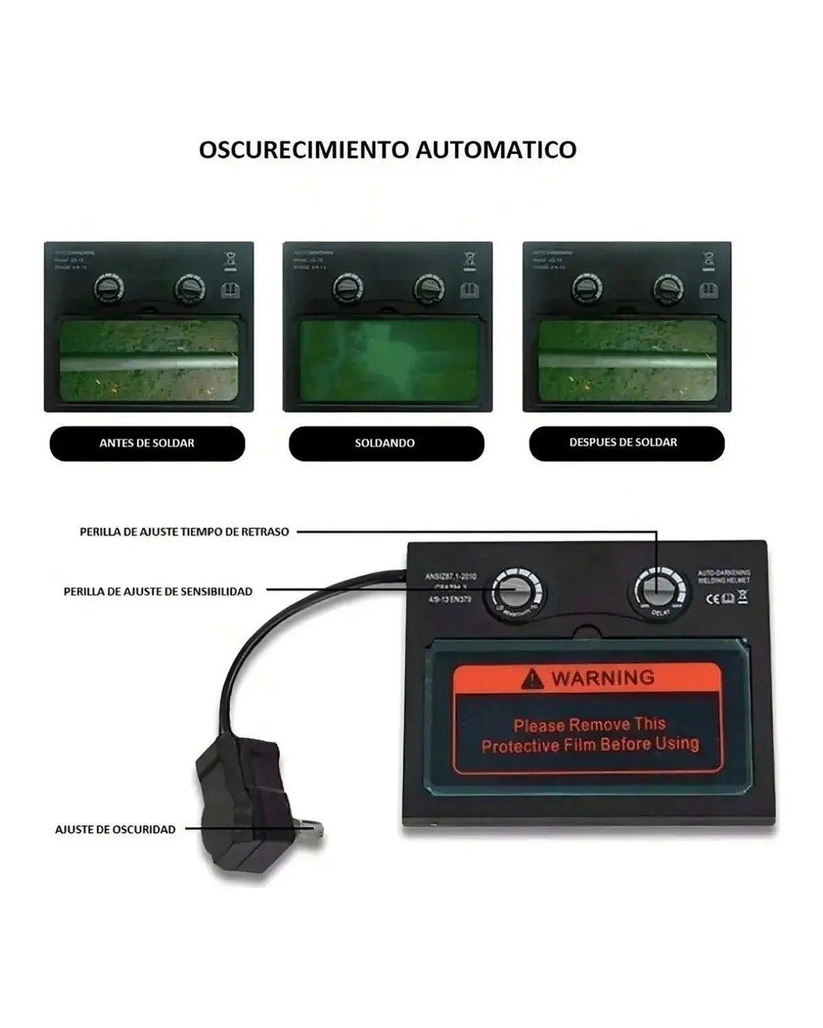 Máscara Para Soldar Fotosensible Profesional Rblye95h Negro-4