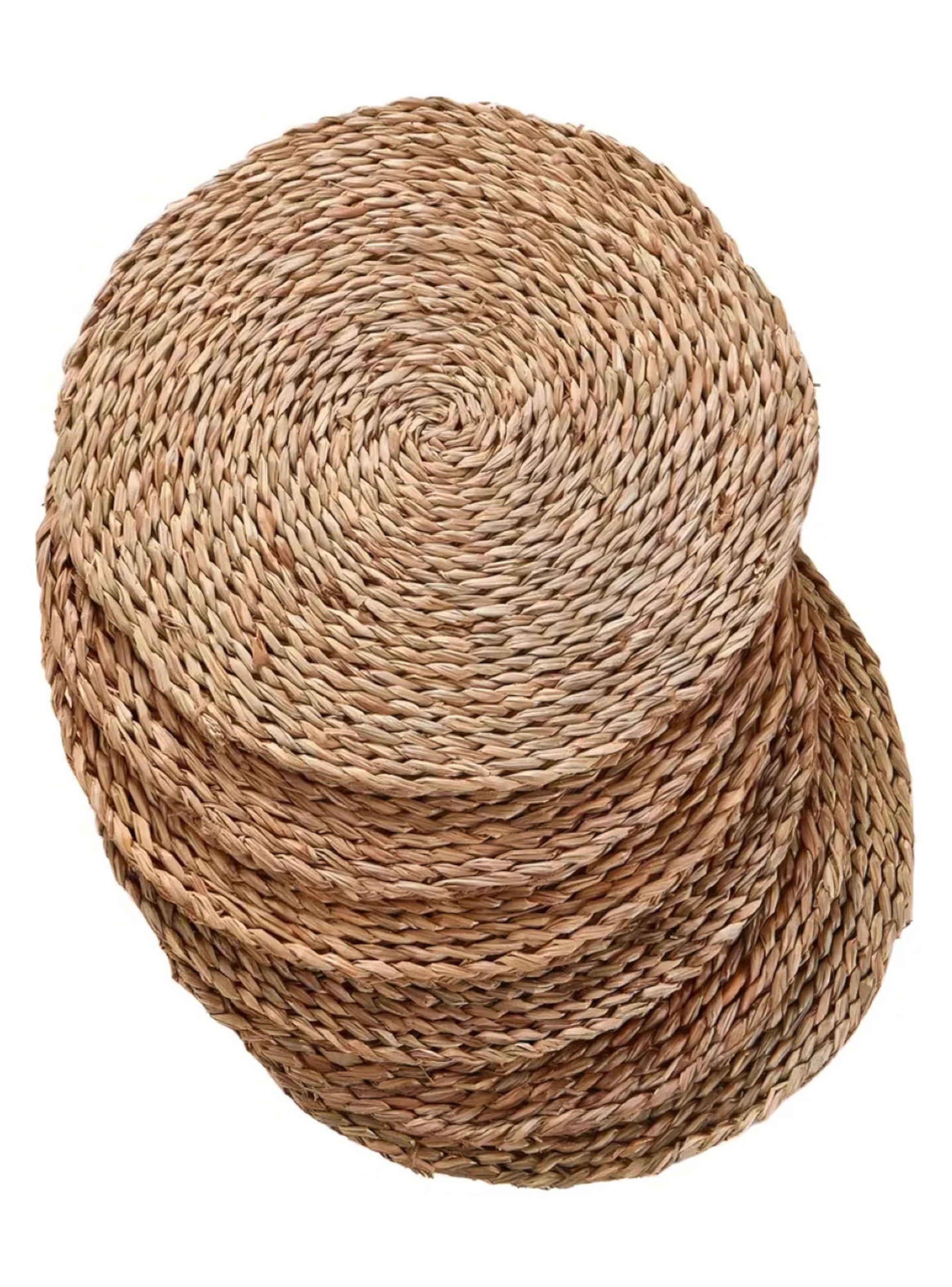 Set de 6 manteles de fibra natural color beige -1